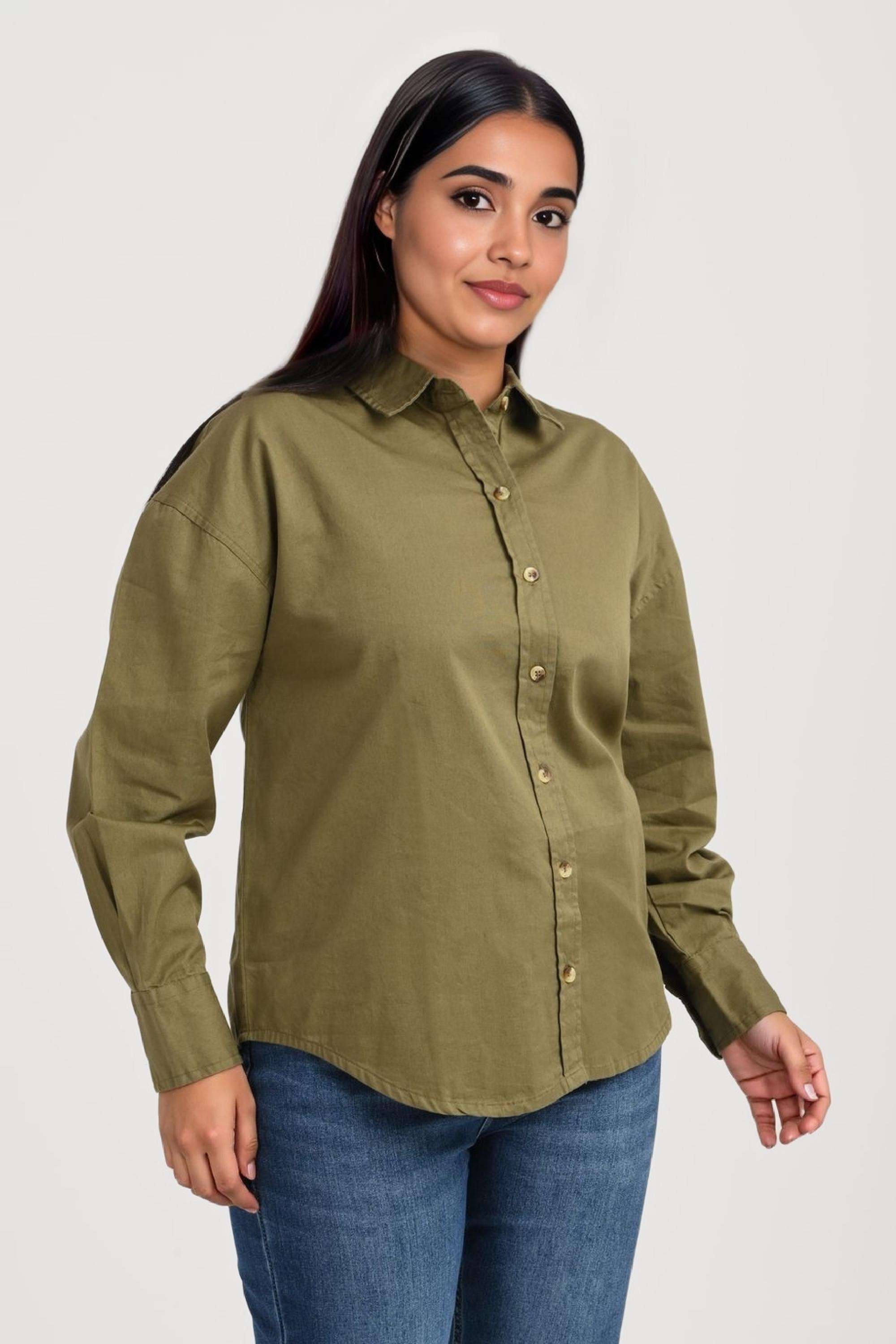Blended-Fabric-Regular-Fit-Women-Shirt