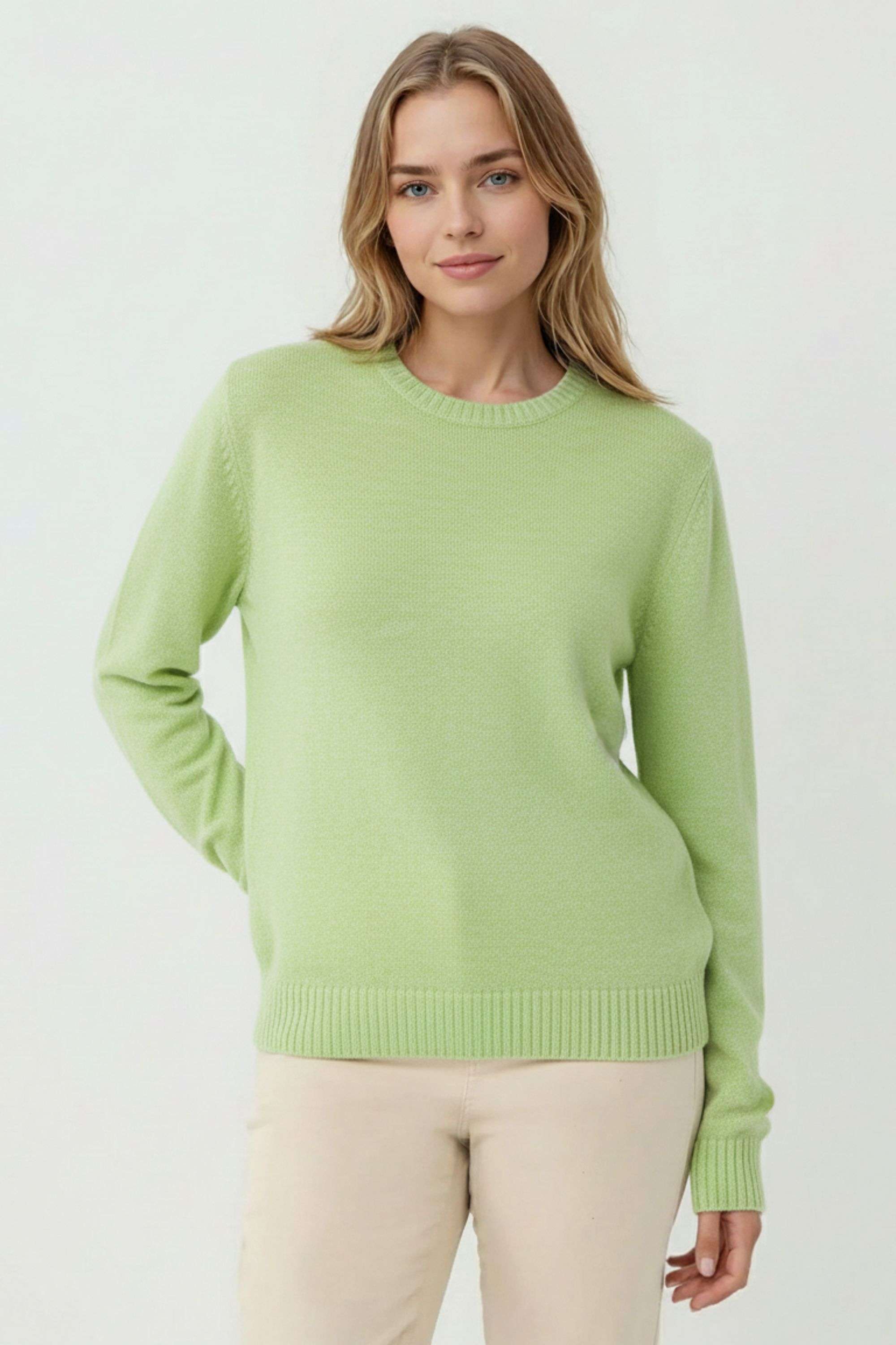 Solid-Blended-Fabric-Regular-Fit-Casual-Wear-Women-Sweater