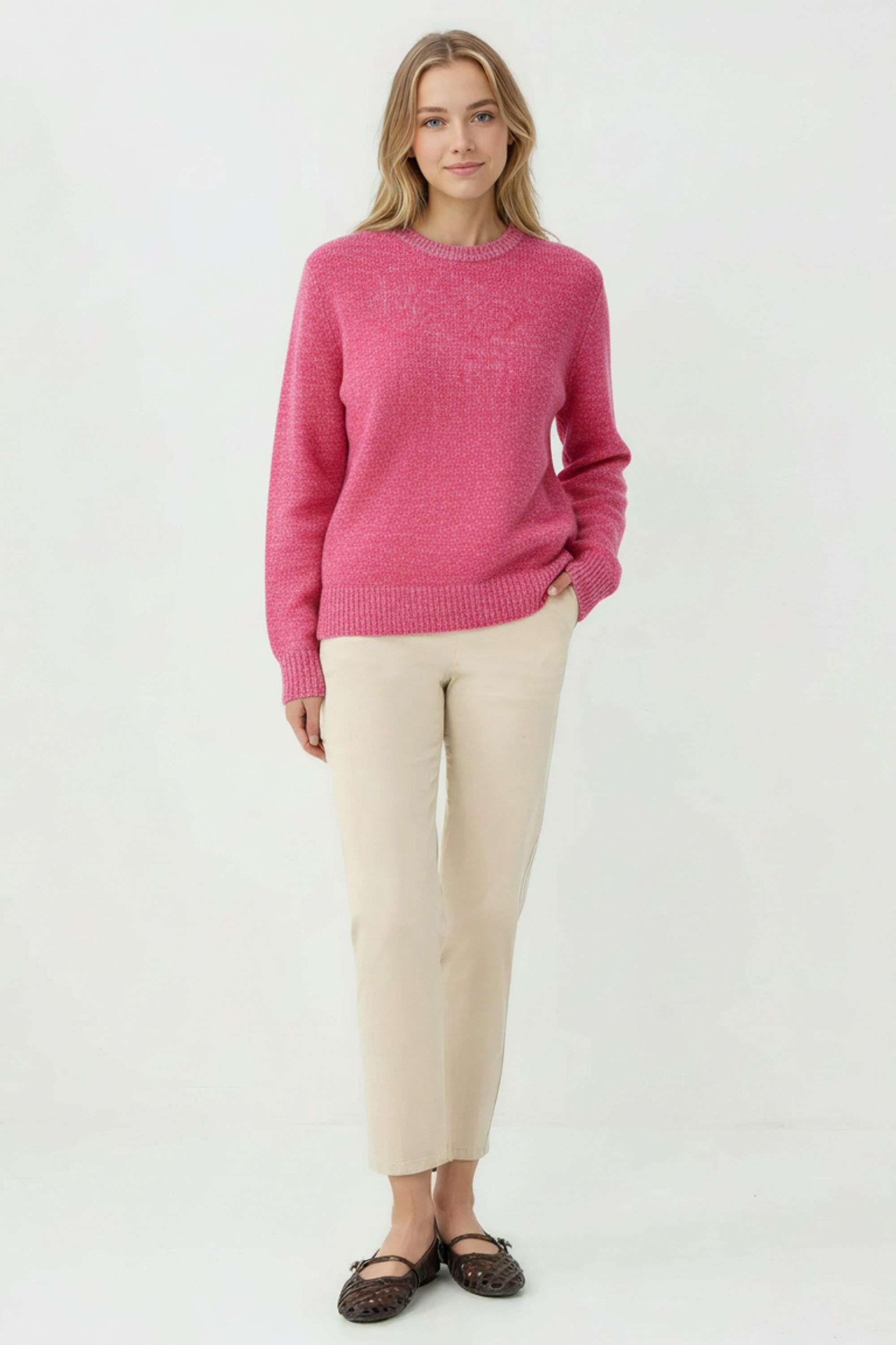 Solid-Blended-Fabric-Regular-Fit-Casual-Wear-Women-Sweater
