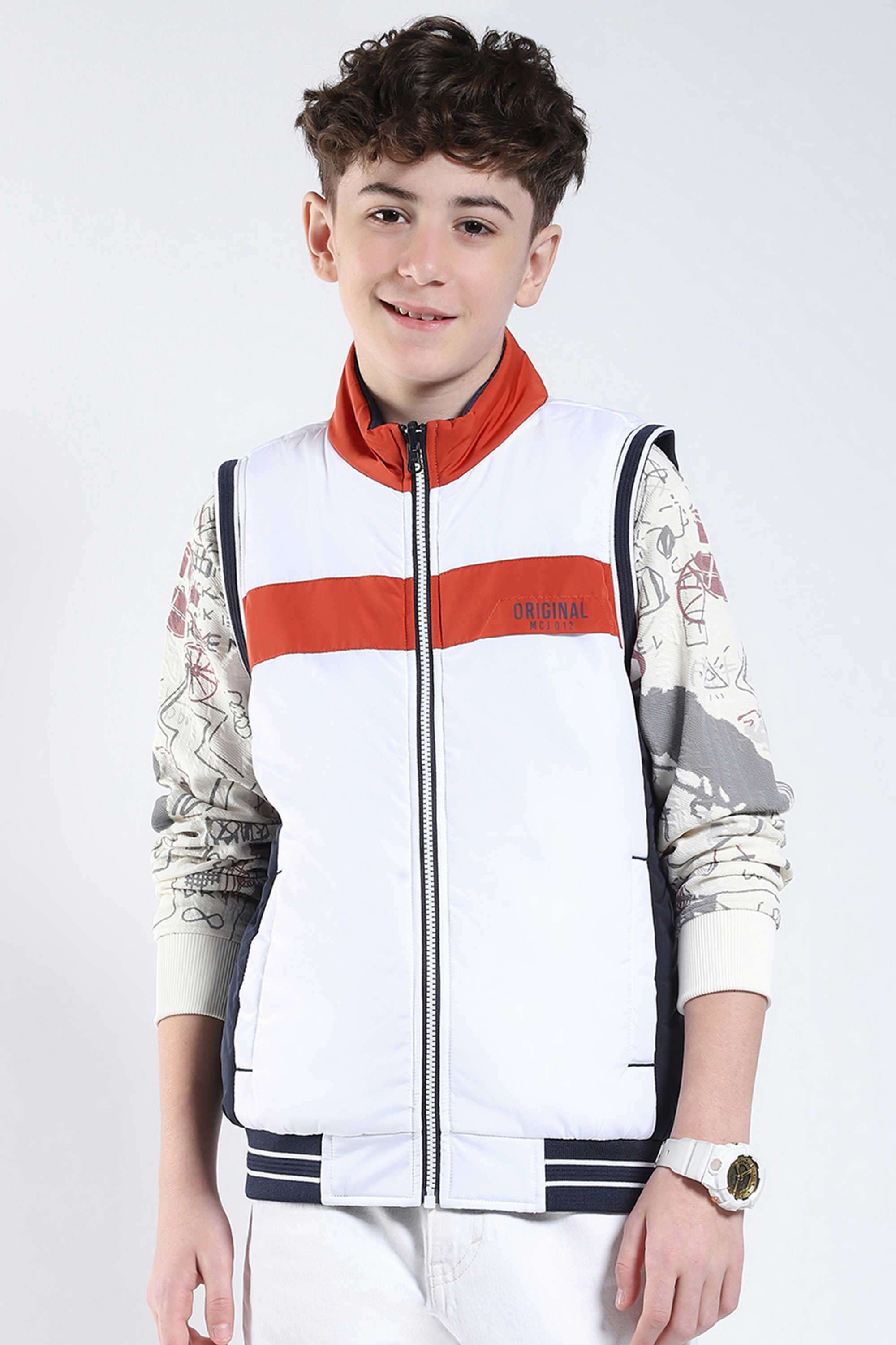 Solid-Blended-Fabric-Collared-Boys-Jacket
