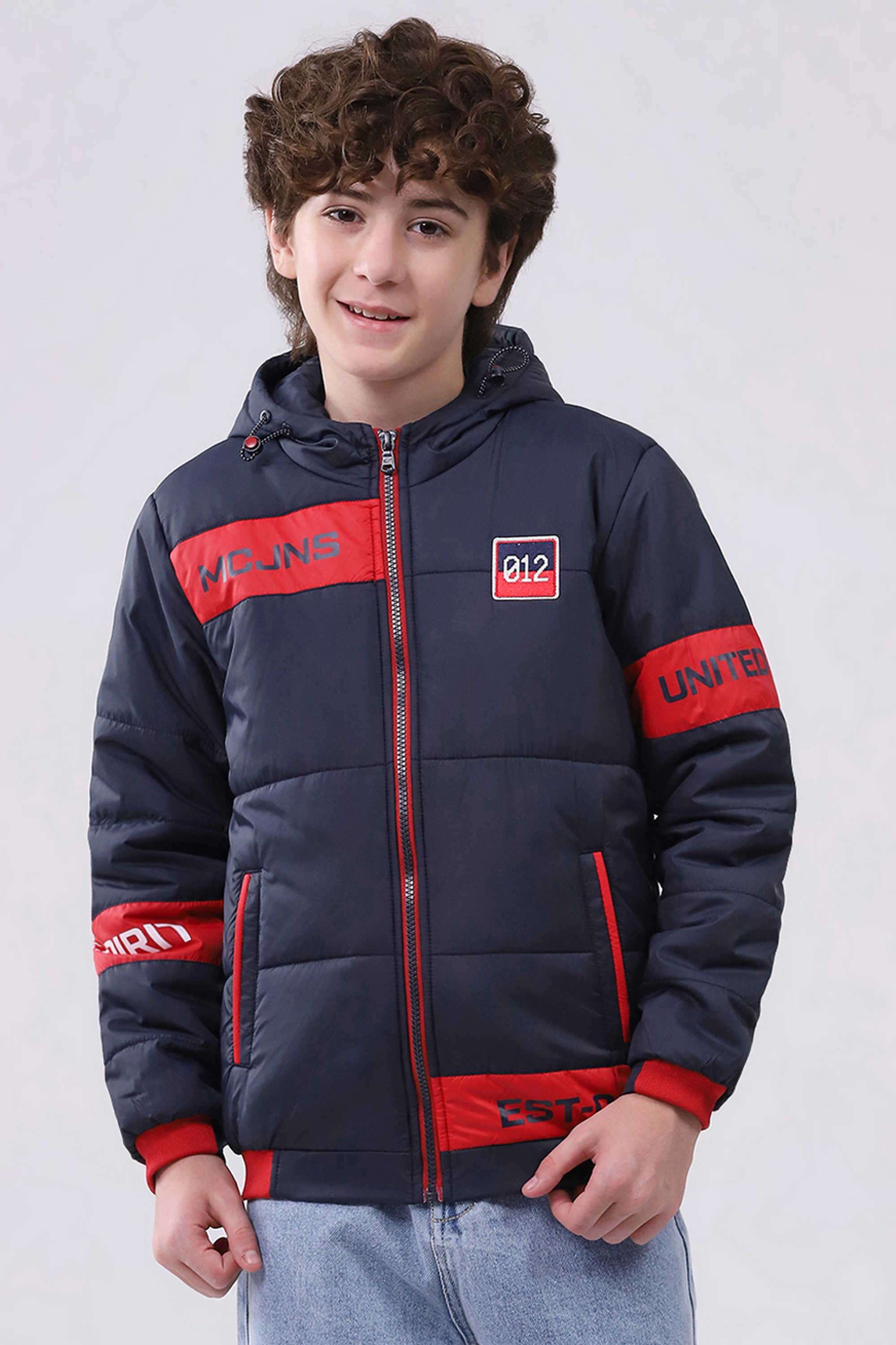 Printed-Blended-Fabric-Hooded-Boys-Jacket