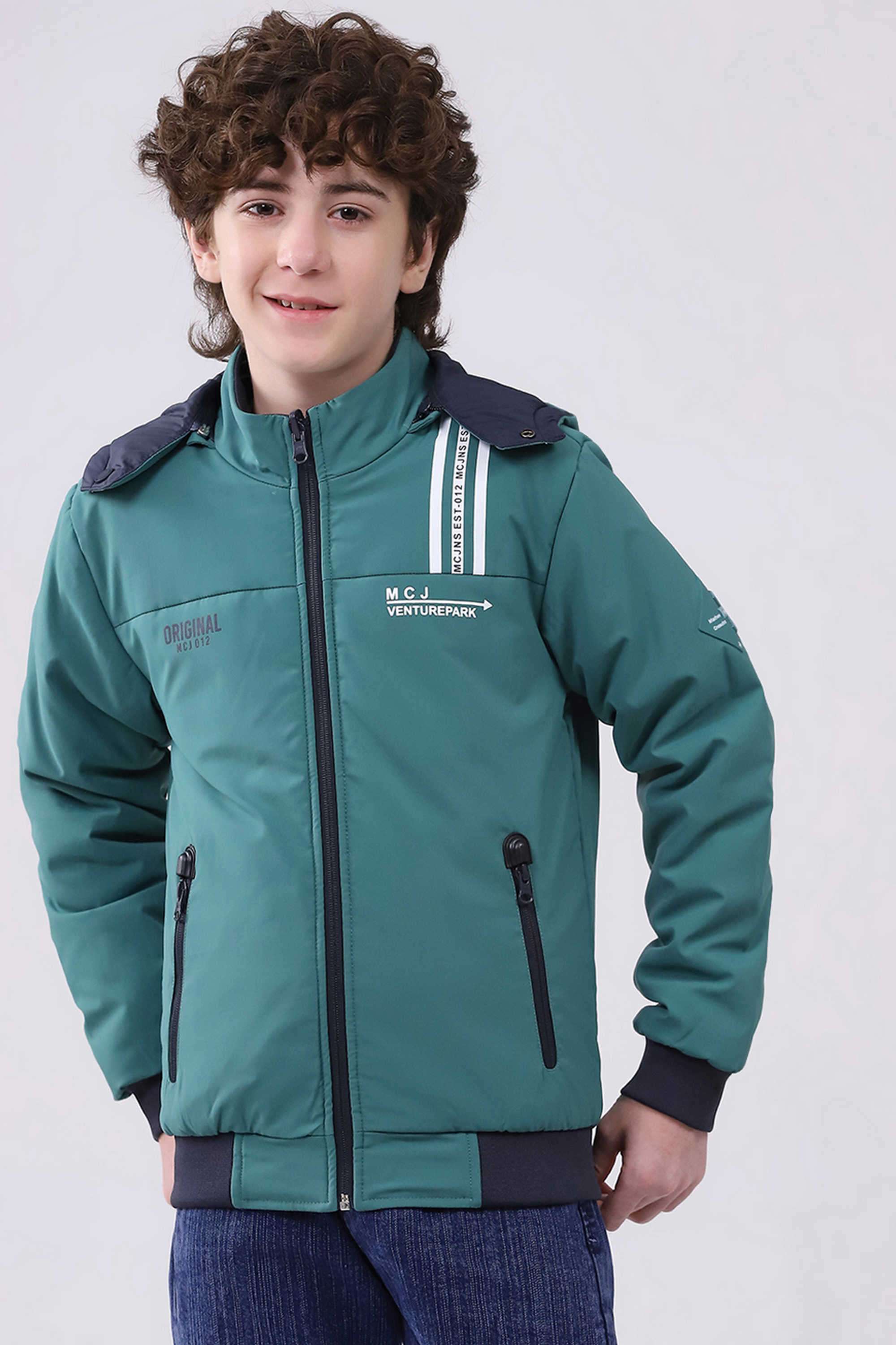 Printed-Blended-Fabric-Collared-Boys-Jacket