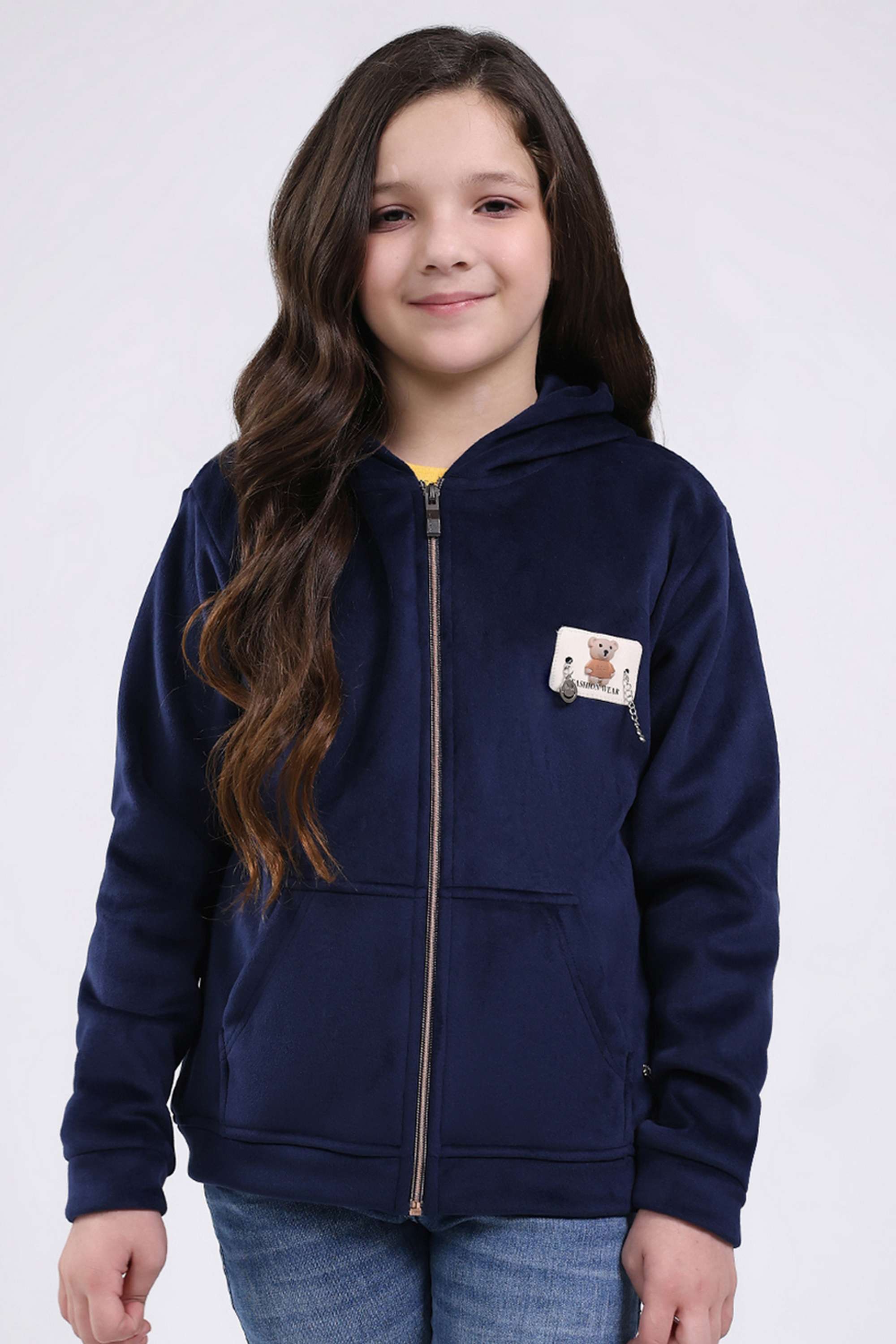 Printed-Blended-Fabric-Hooded-Girls-Sweatshirt
