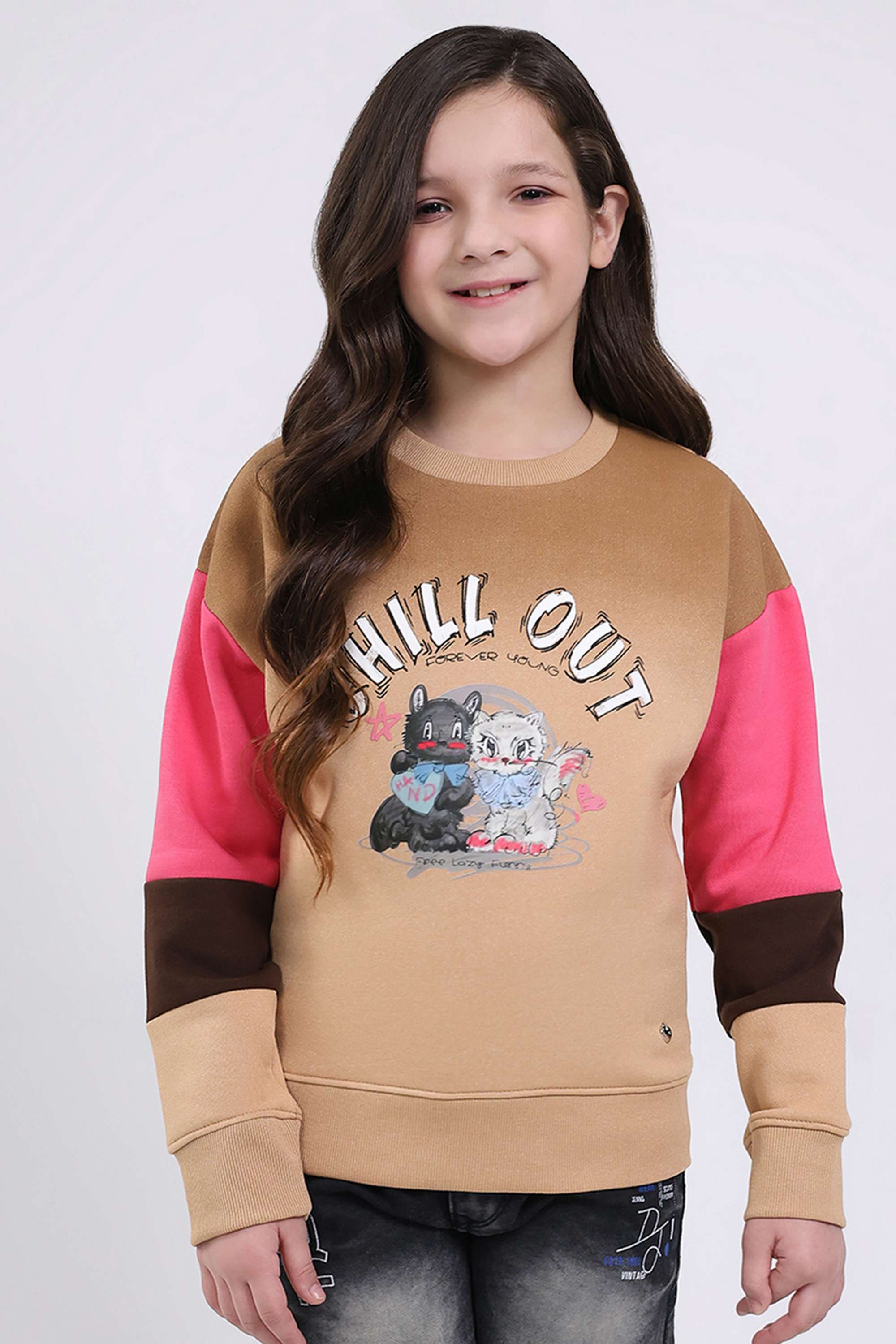 Printed-Cotton-Blend-Round-Neck-Girls-Sweatshirt