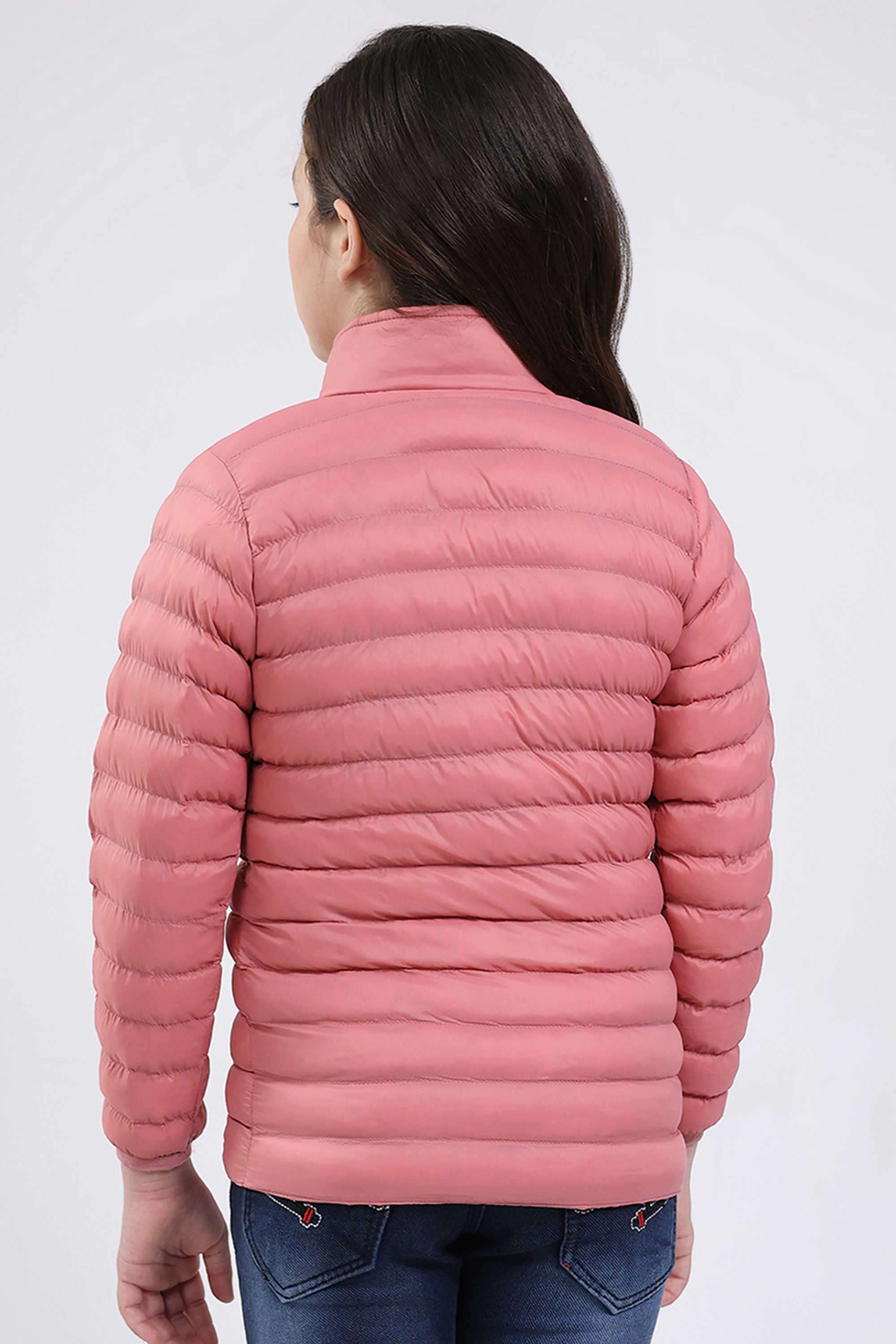 Solid-Blended-Fabric-Collared-Girls-Jacket