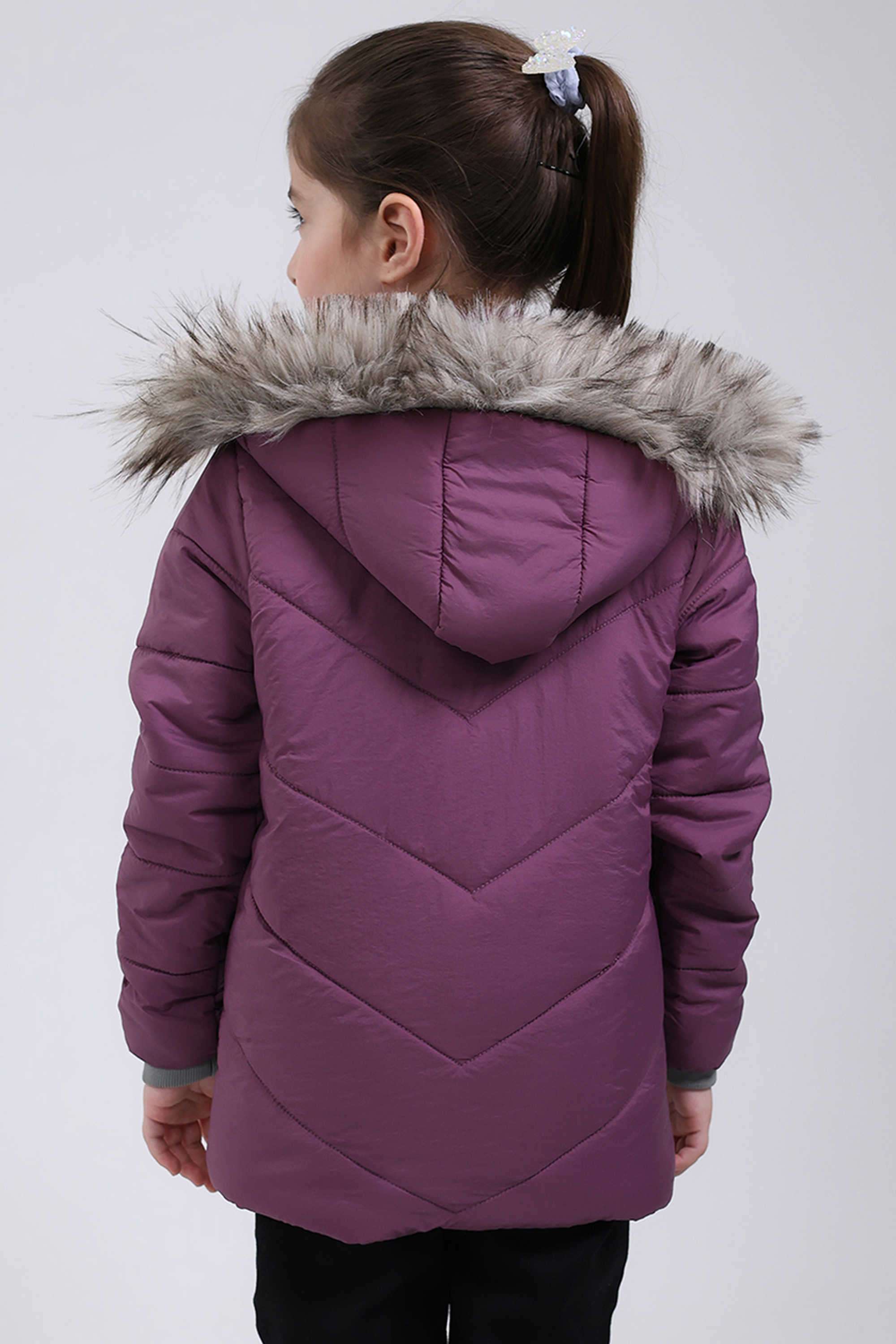 Solid-Blended-Fabric-Hooded-Girls-Jacket