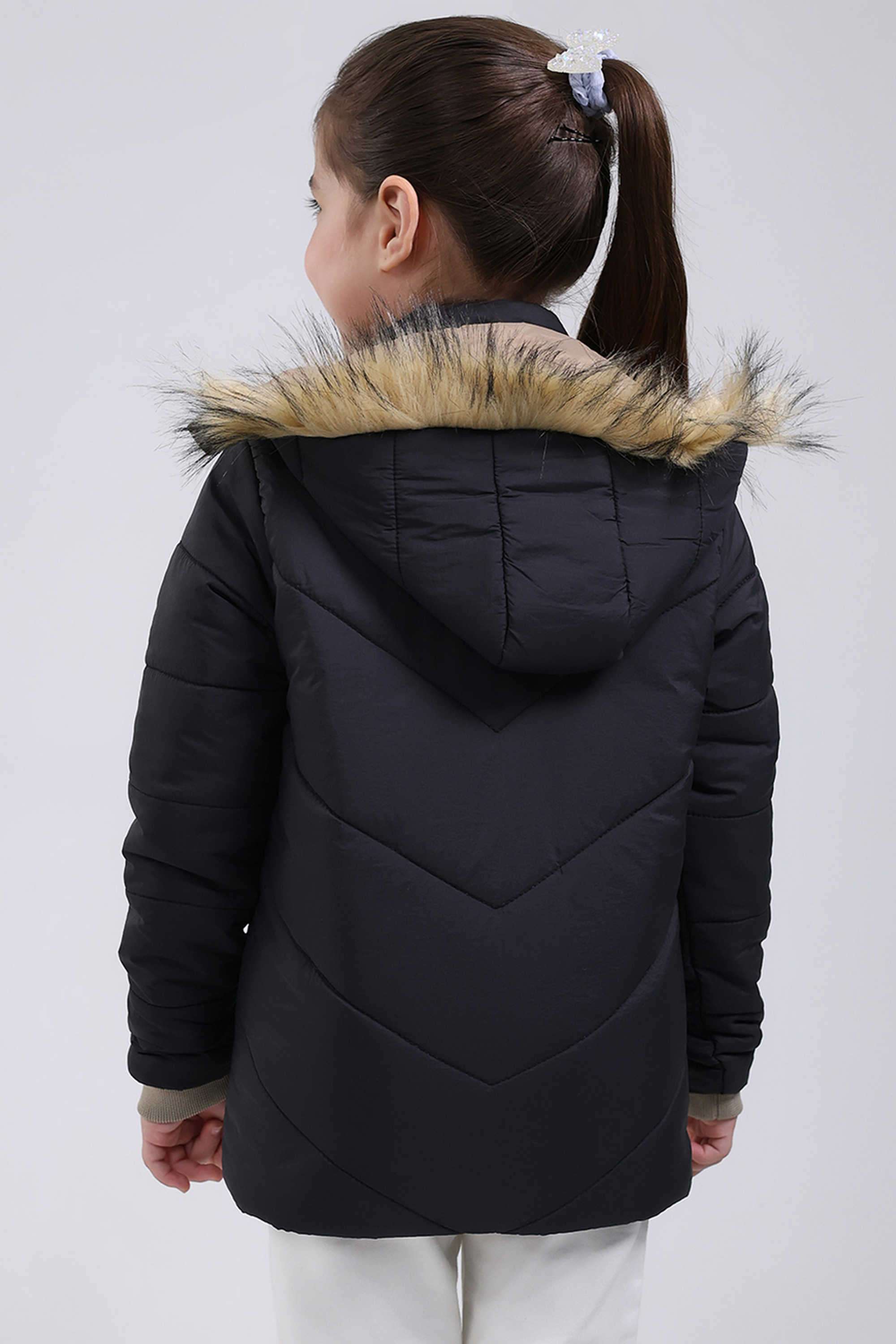 Solid-Blended-Fabric-Hooded-Girls-Jacket