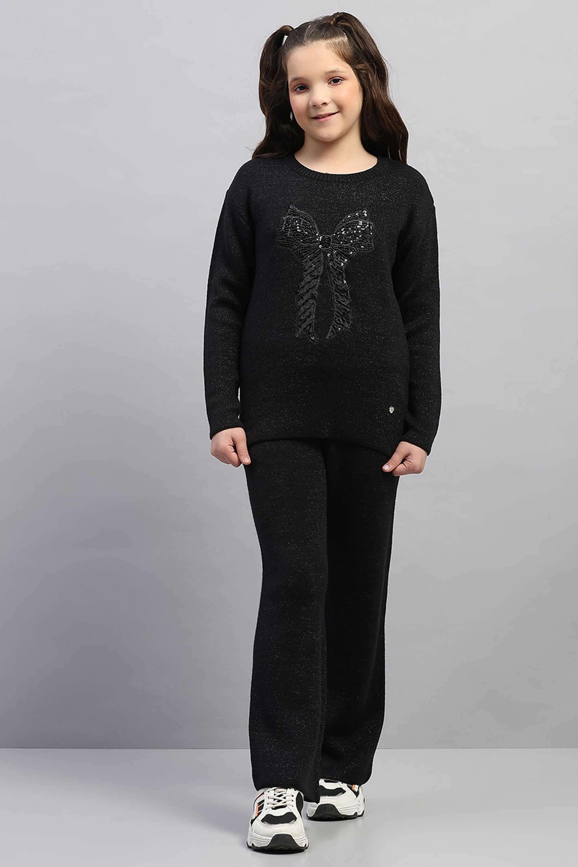 Embroidered-Blend-Yarn-Full-Length-Girls-Co-Ord-Set