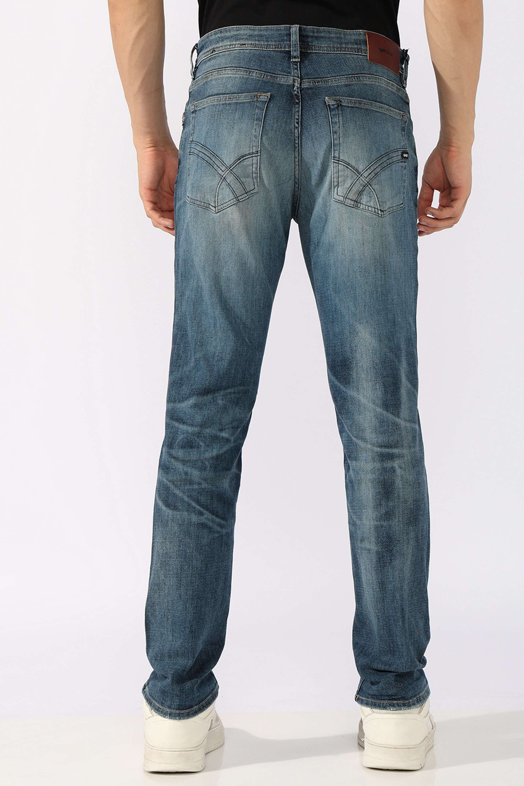 Solid-Blended-Fabric-Tapered-Fit-Men-s-Jeans