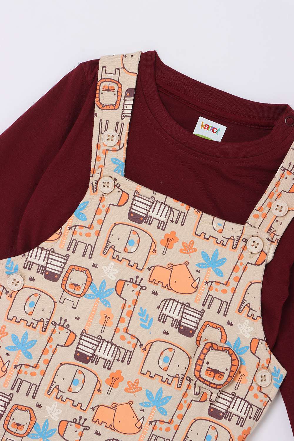 Blended-Fabric-Regular-Fit-Infant-Girls-Dungaree