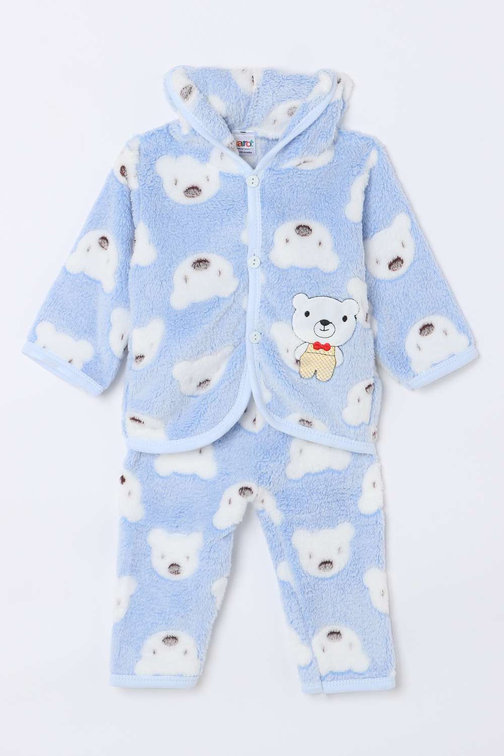 Printed-Blended-Fabric-Hooded-Boy-s-Clothing-Set