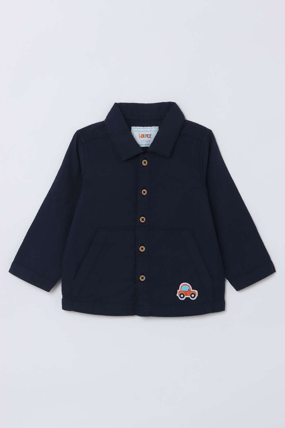 Solid-Blended-Fabric-Collared-Infant-Boys-Shirt