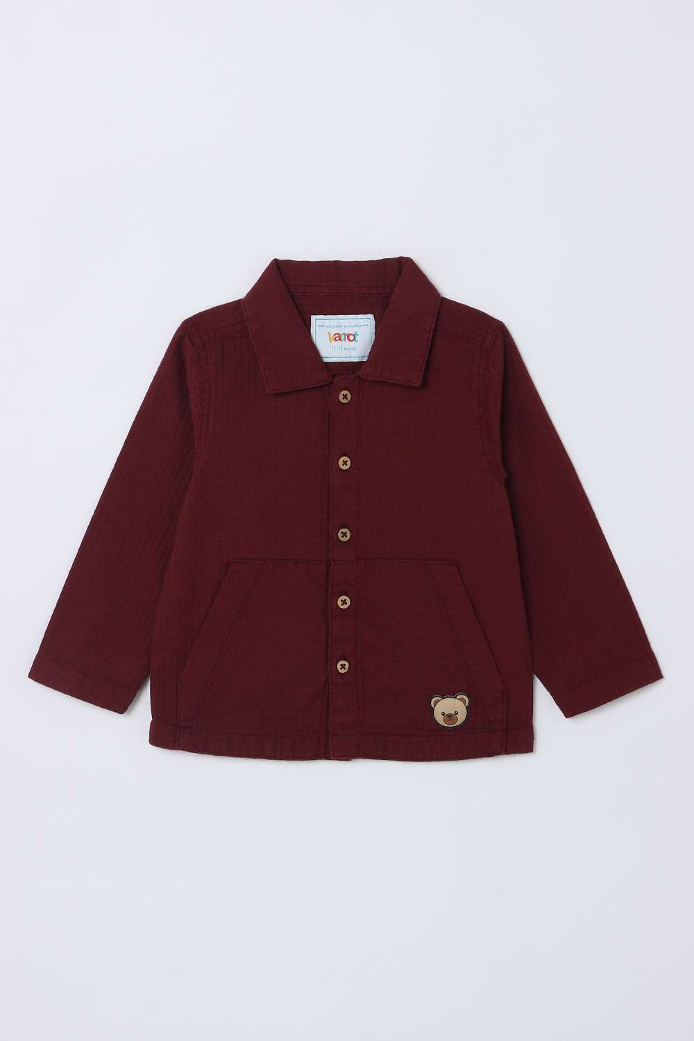 Solid-Blended-Fabric-Collared-Infant-Boys-Shirt