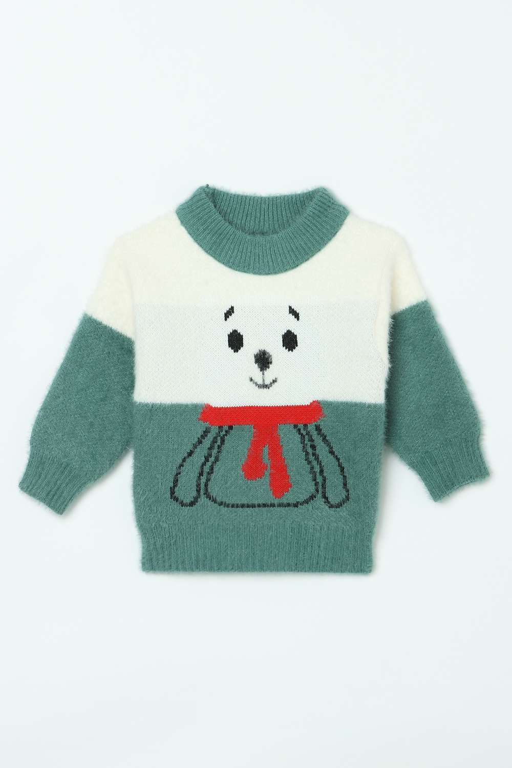 Textured-Polyester-Round-Neck-Infant-Boys-Winter-Wear-Sweater
