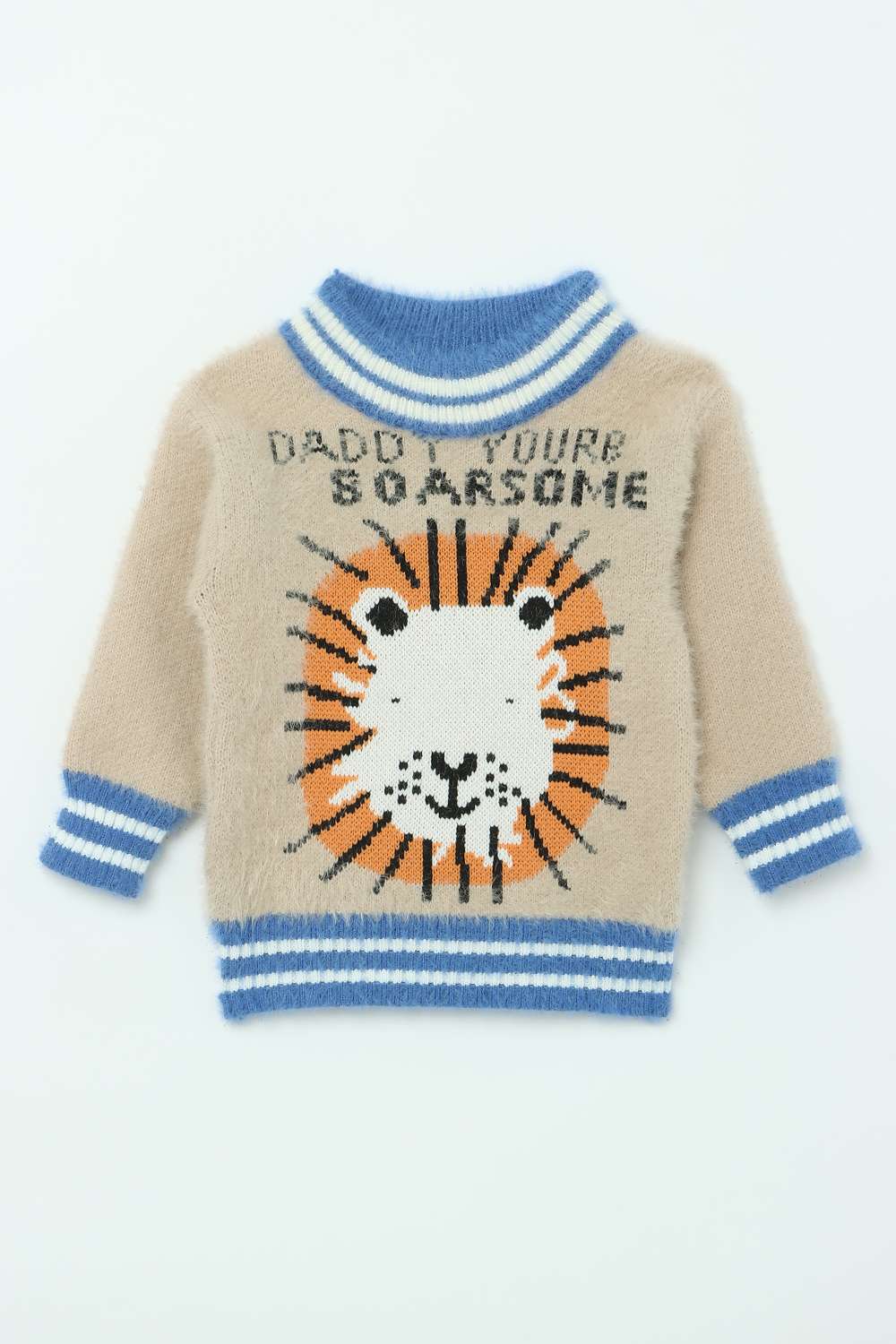 Textured-Polyester-Round-Neck-Infant-Boys-Winter-Wear-Sweater