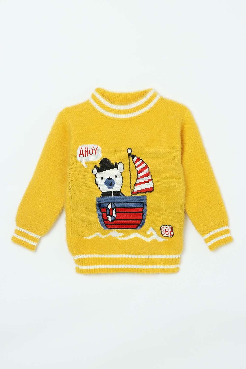 Textured-Polyester-Round-Neck-Infant-Boys-Winter-Wear-Sweater