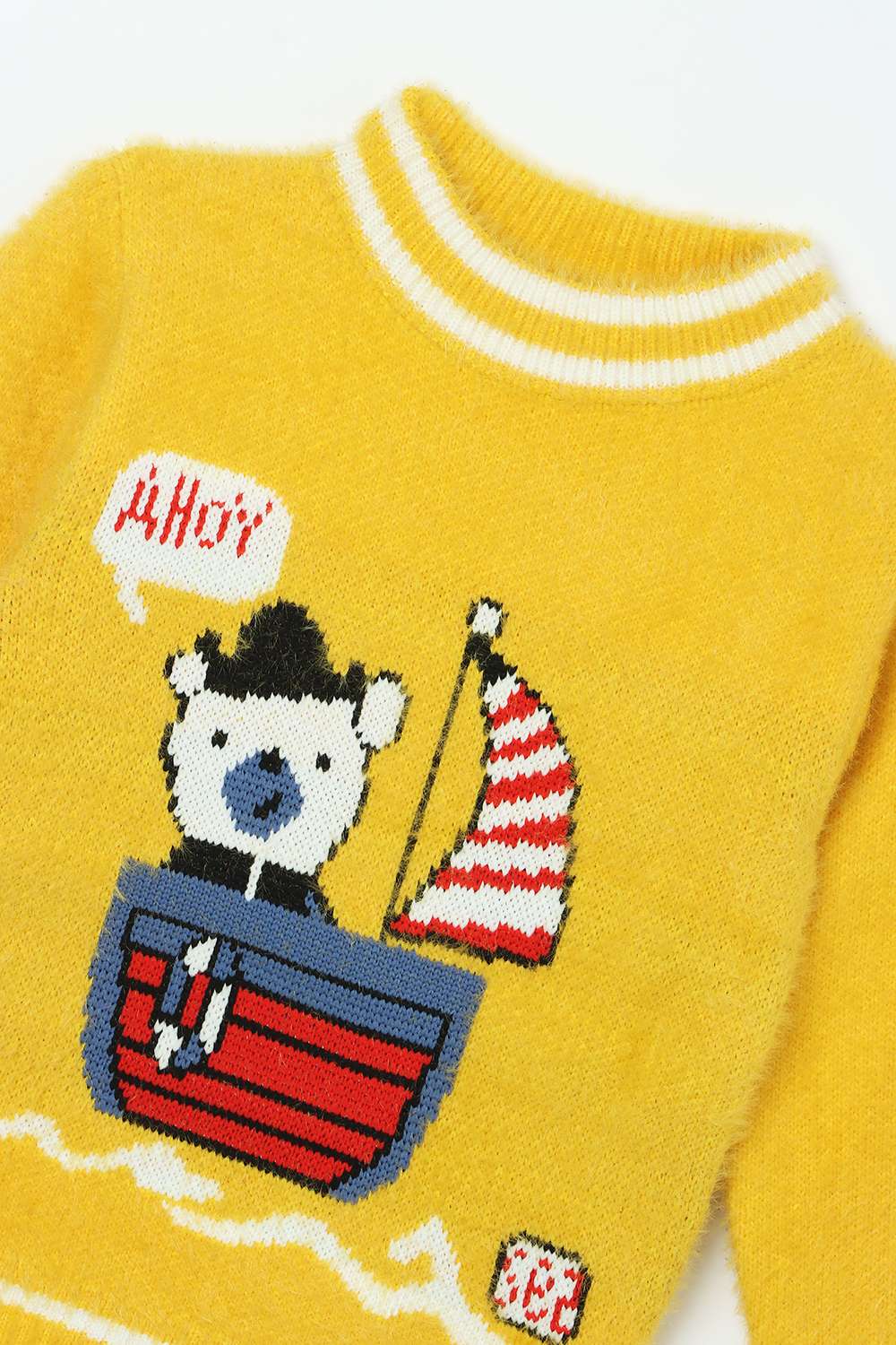 Printed-Polyester-High-Neck-Infant-Boys-Sweater