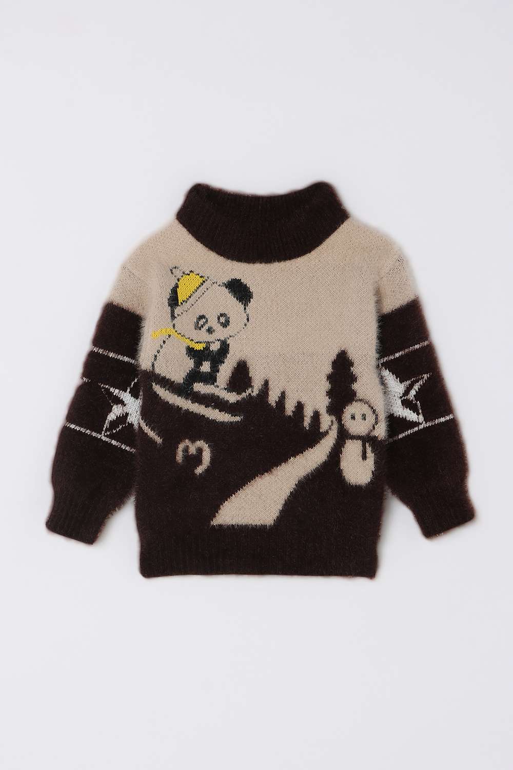 Character-Print-Turtle-Neck-Blended-Fabric-Boy-s-Casual-Wear-Sweater