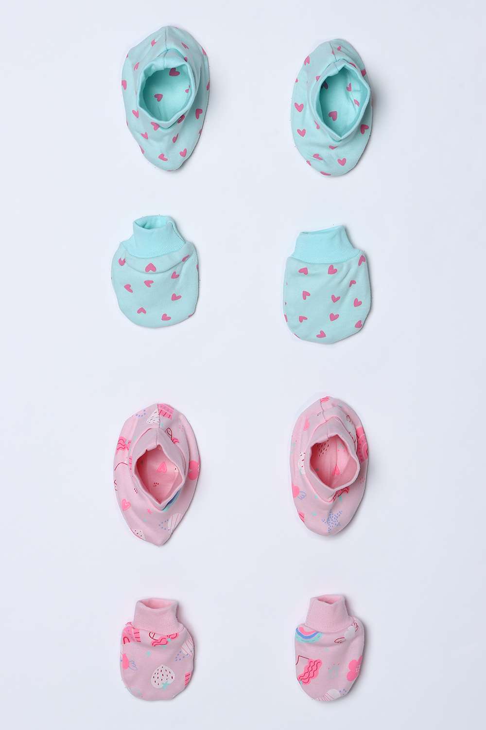 Printed-Cotton-Infant-Girls-Sleep-Wear-Mittens