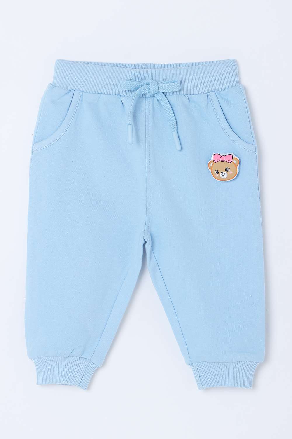 Solid-Cotton-Regular-Fit-Infant-Girls-Track-Pants