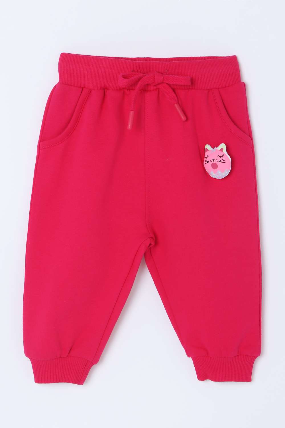 Solid-Cotton-Regular-Fit-Infant-Girls-Track-Pants