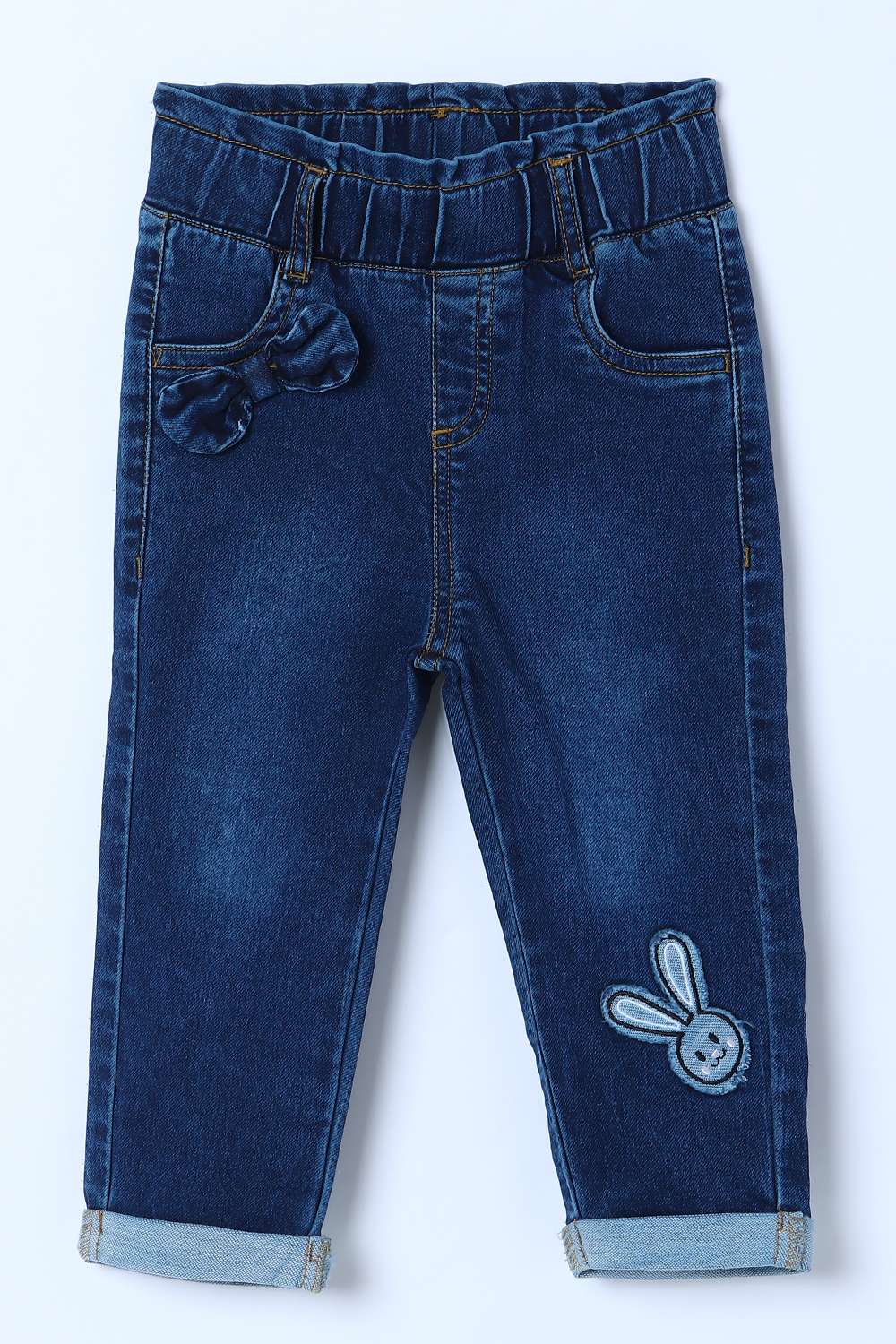 Solid-Denim-Regular-Fit-Infant-Girls-Jeans