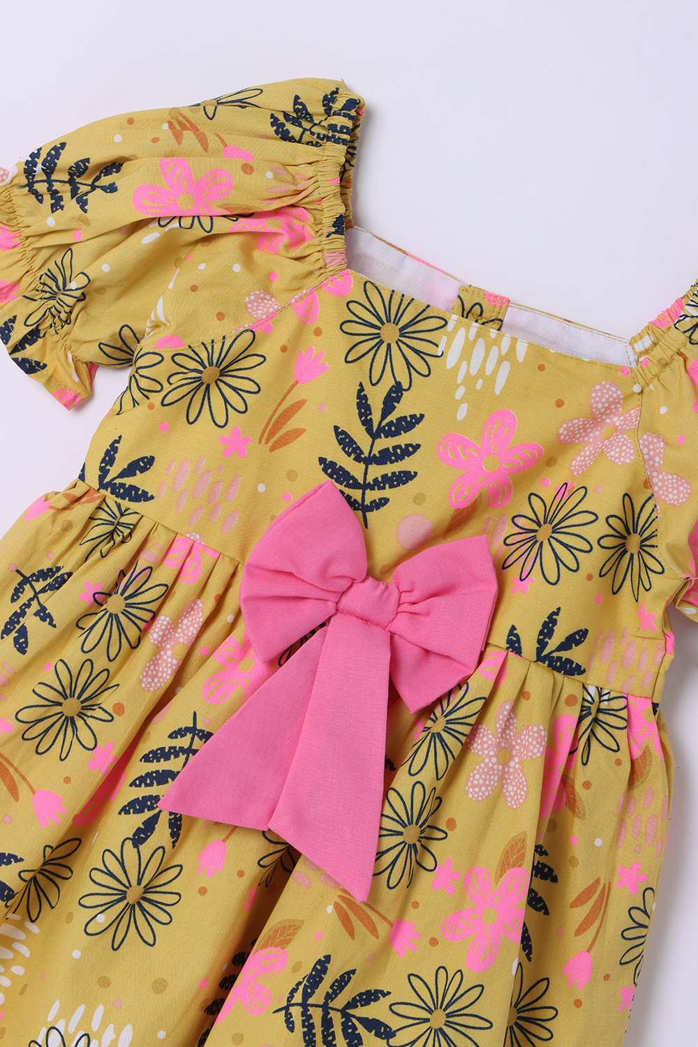 All-Over-Print-Cotton-Square-Neck-Infant-Girls-Casual-Wear-Dress
