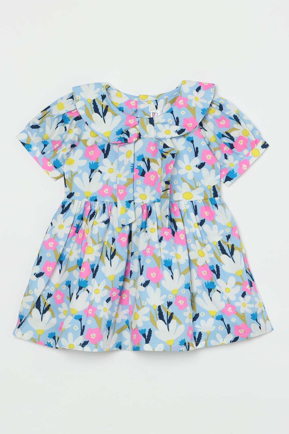 All-Over-Print-Cotton-Square-Neck-Infant-Girls-Casual-Wear-Dress