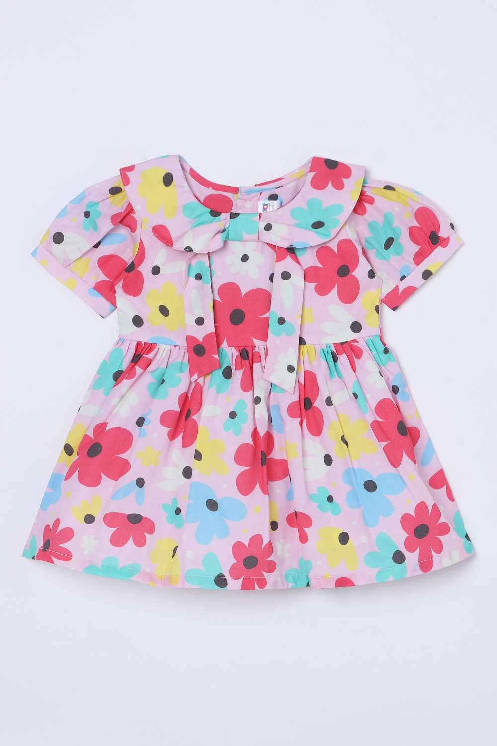 All-Over-Print-Cotton-Round-Neck-Infant-Girls-Casual-Wear-Dress