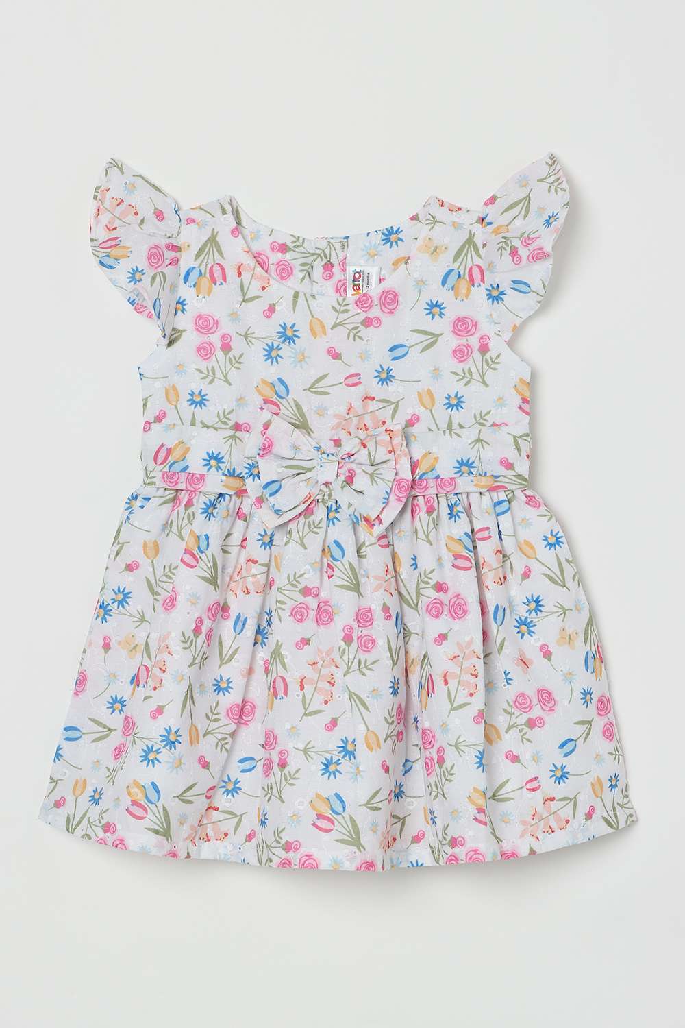 All-Over-Print-Cotton-Round-Neck-Infant-Girls-Casual-Wear-Dress