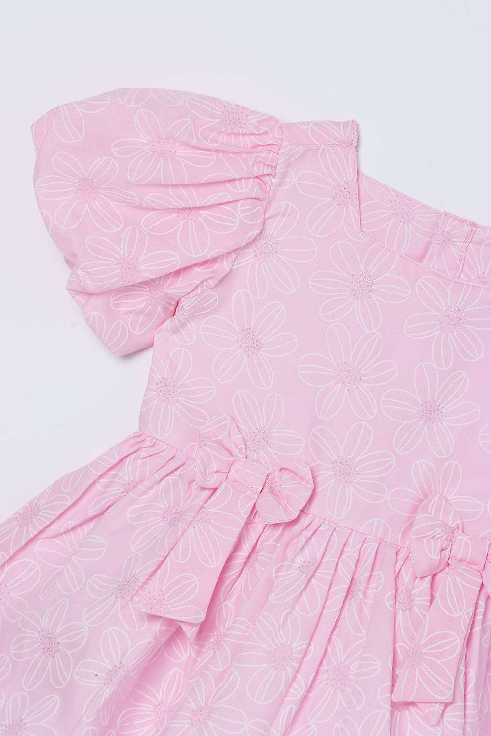 All-Over-Print-Cotton-Square-Neck-Infant-Girls-Casual-Wear-Dress