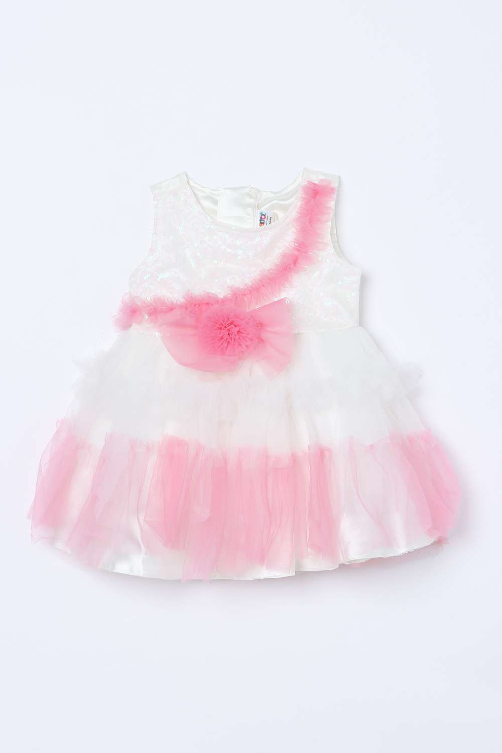 Sequinned-Mesh-Round-Neck-Infant-Girls-Party-Wear-Dress