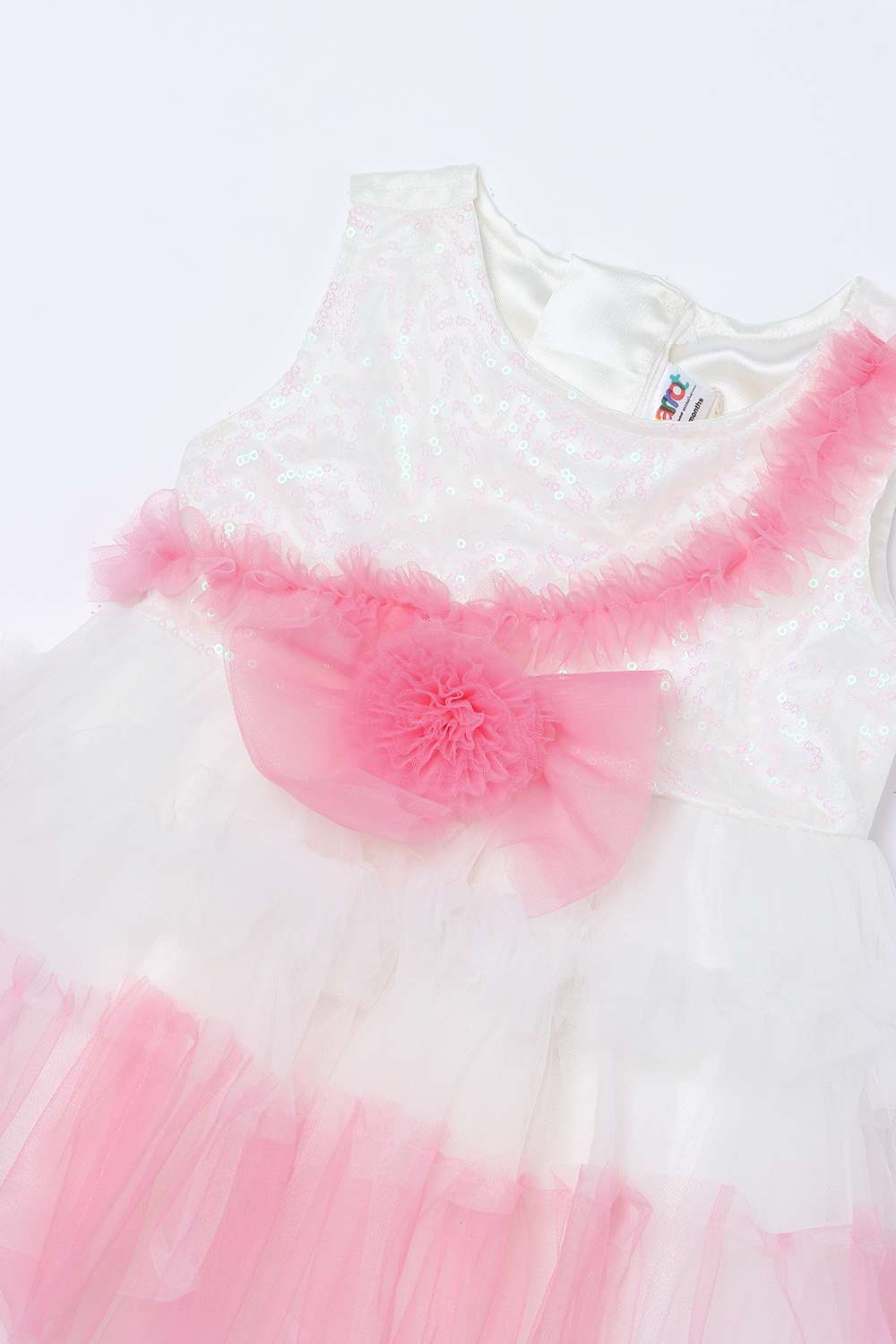 Sequinned-Mesh-Round-Neck-Infant-Girls-Party-Wear-Dress