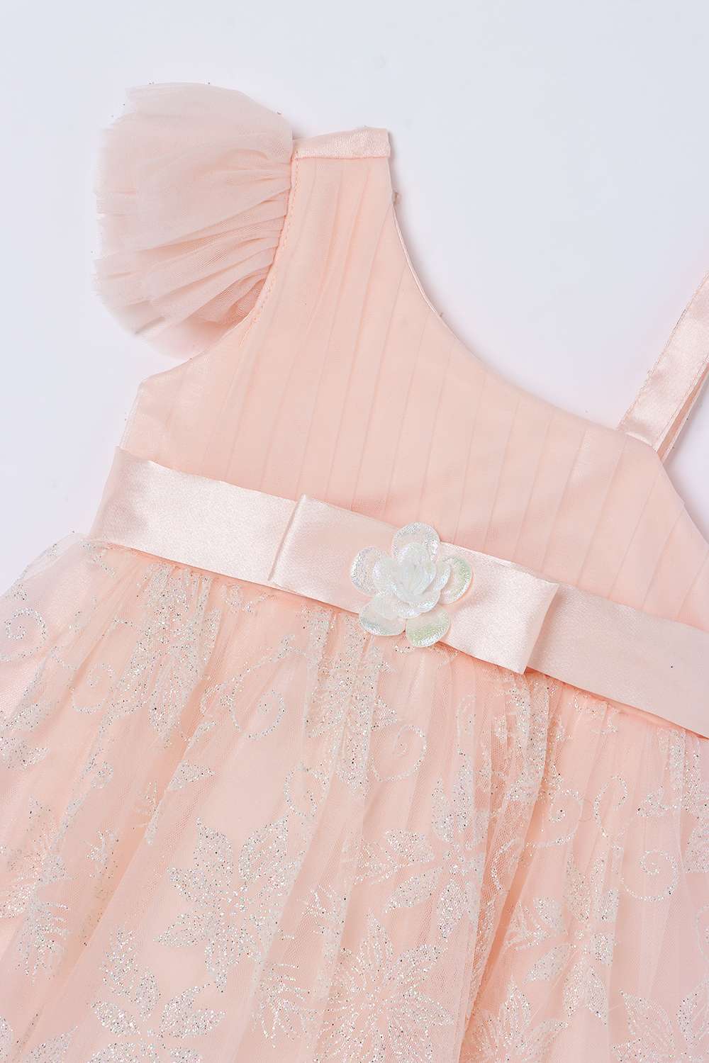 Embellished-Mesh-One-Shoulder-Infant-Girls-Party-Wear-Dress