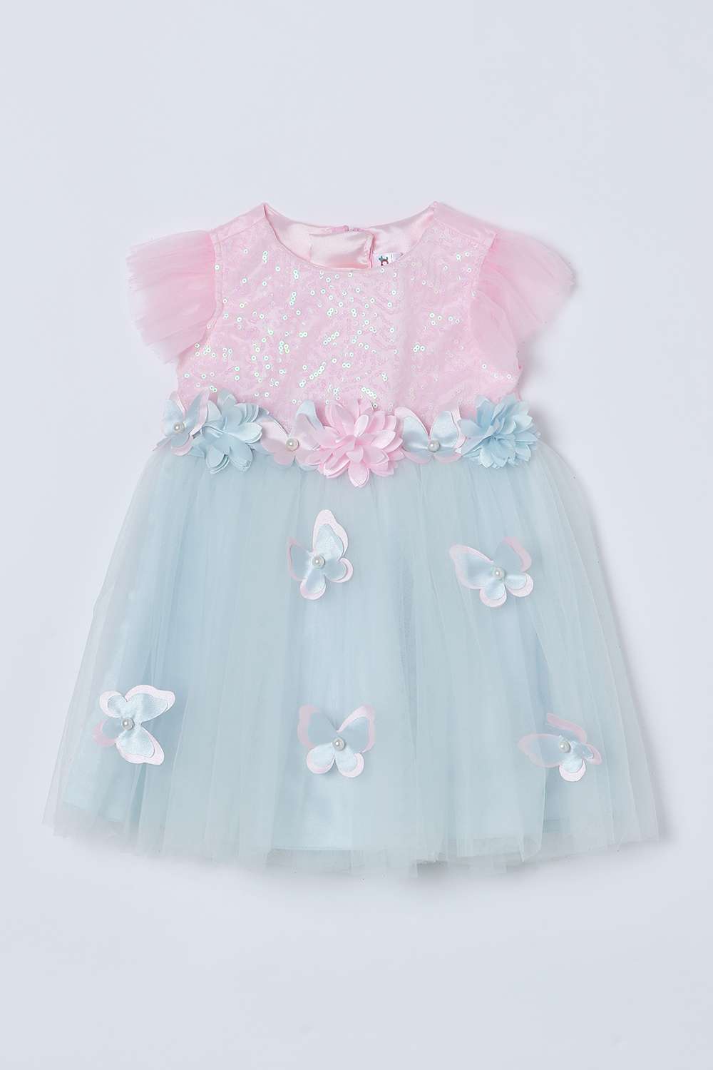 Embellished-Mesh-Round-Neck-Infant-Girls-Party-Wear-Dress