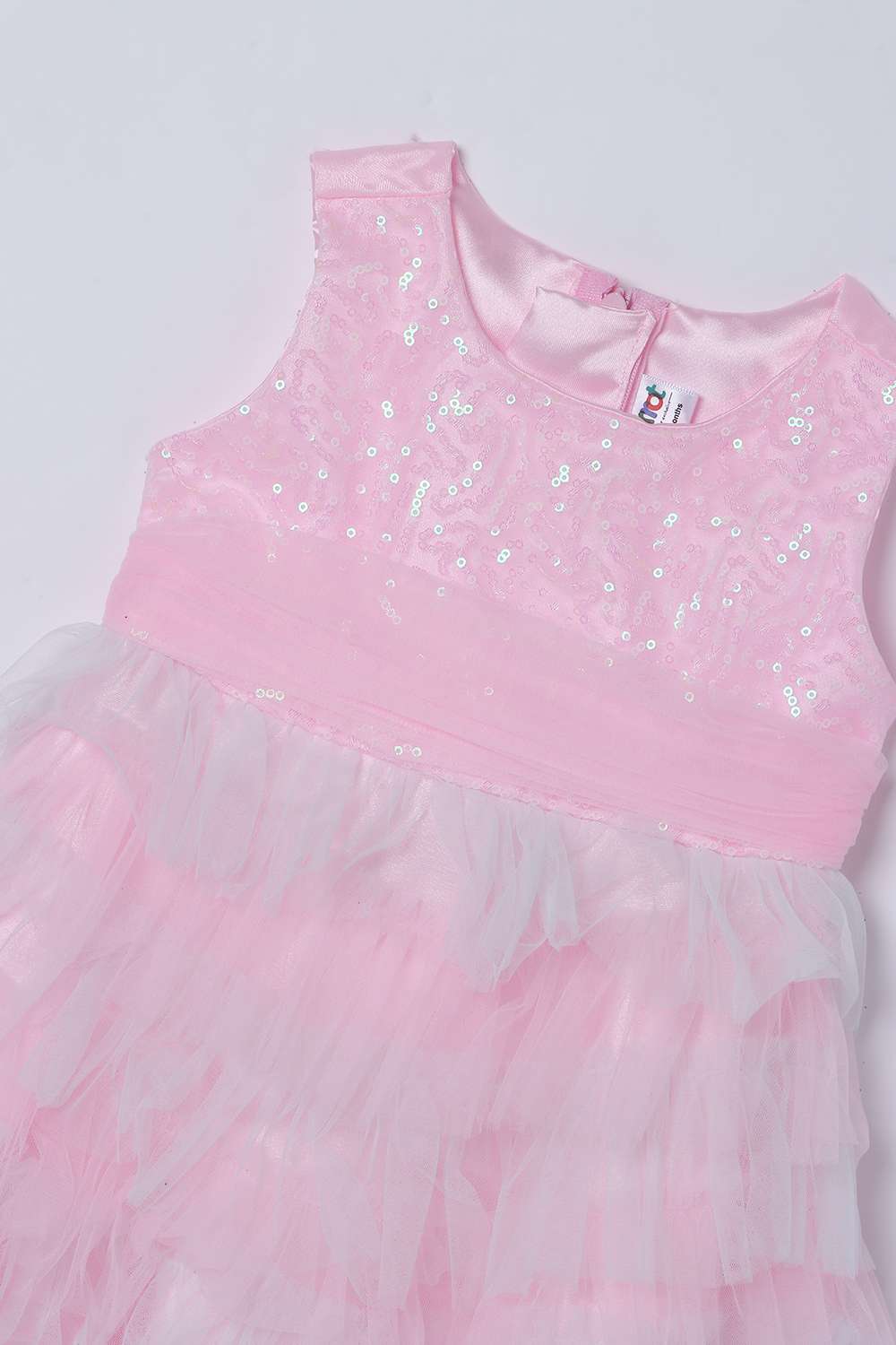 Sequinned-Mesh-Round-Neck-Infant-Girls-Party-Wear-Dress