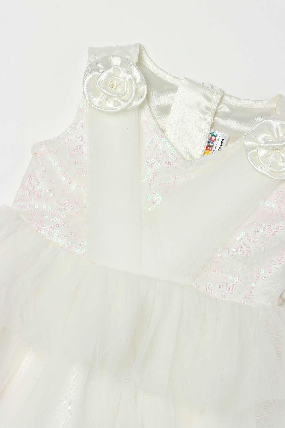 Sequinned-Mesh-V-Neck-Infant-Girls-Party-Wear-Dress