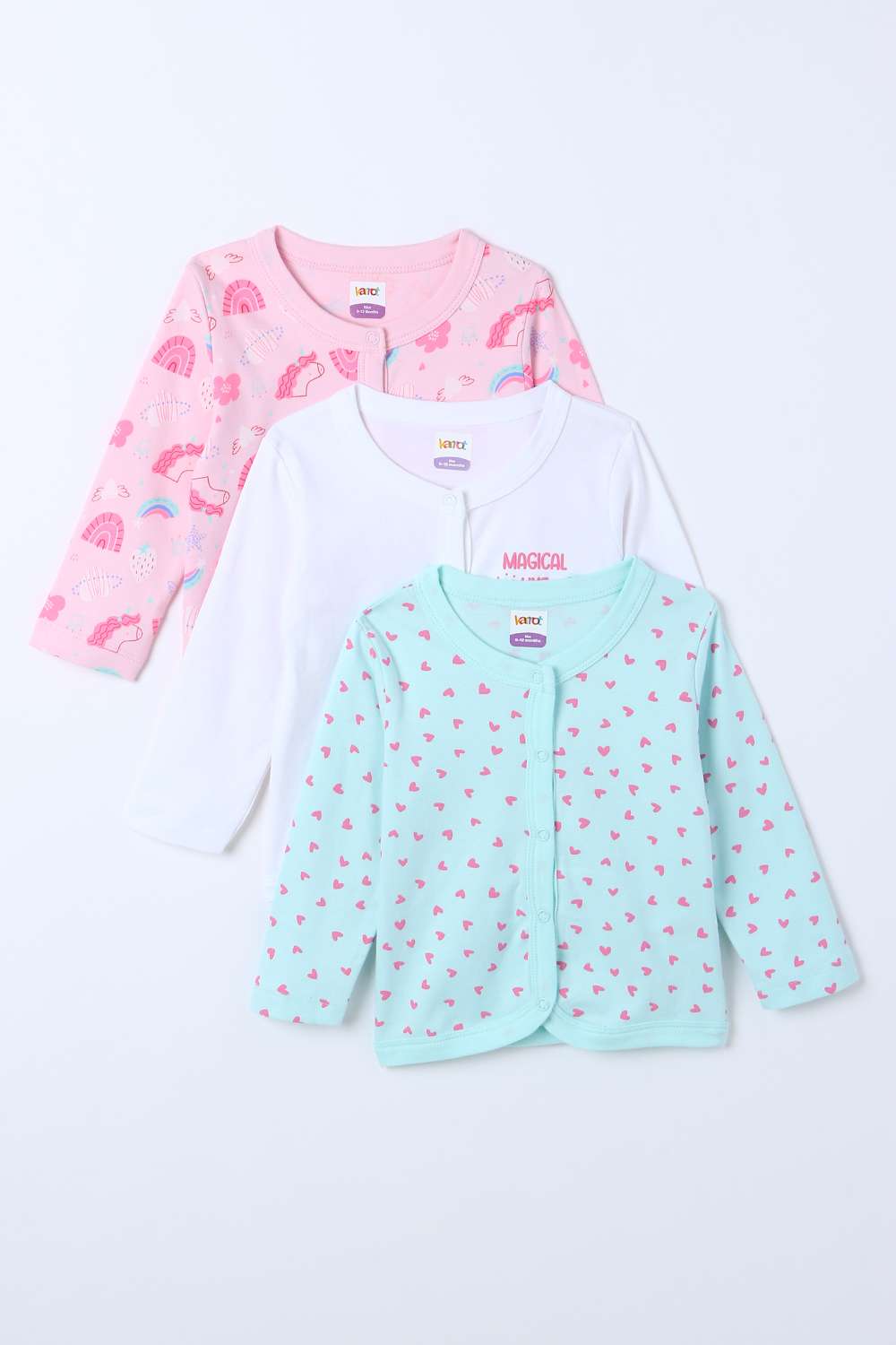 Character-Print-Blended-Fabric-Round-Neck-Infant-Girls-Top