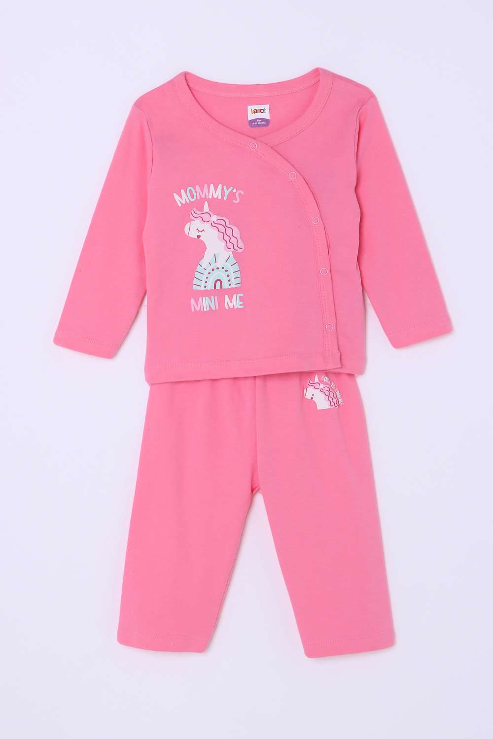 Character-Print-Blended-Fabric-Round-Neck-Infant-Girls-Casual-Wear-Clothing-Set