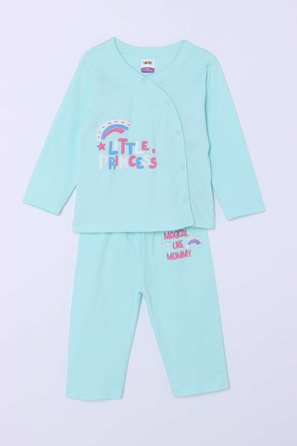 Character-Print-Blended-Fabric-Round-Neck-Infant-Girls-Casual-Wear-Clothing-Set