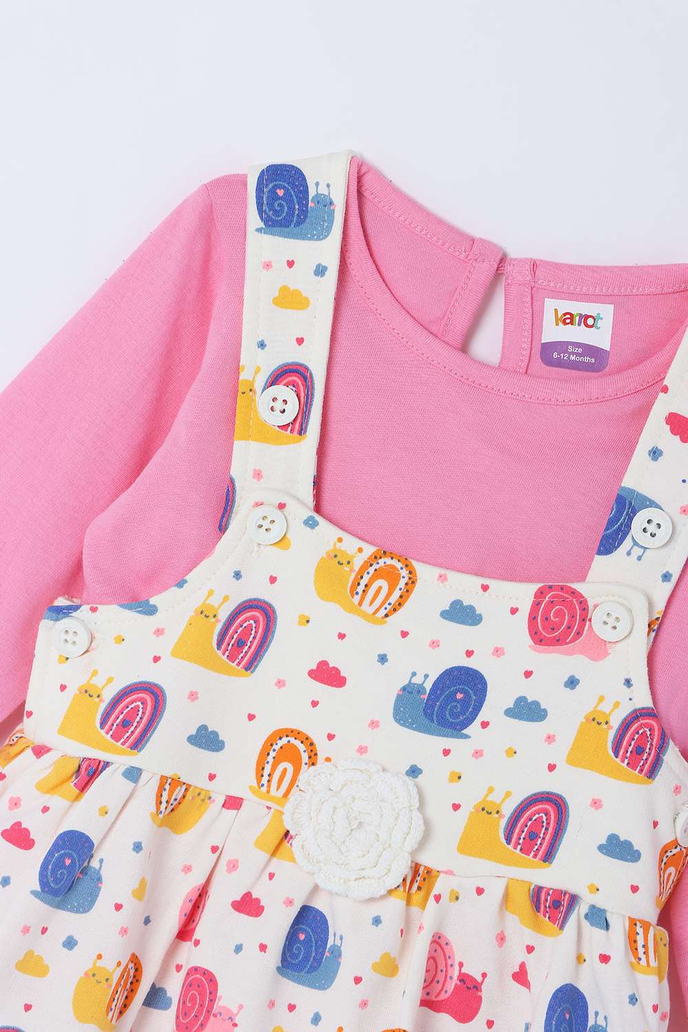 Printed-Cotton-Infant-Girls-Dungaree-Set
