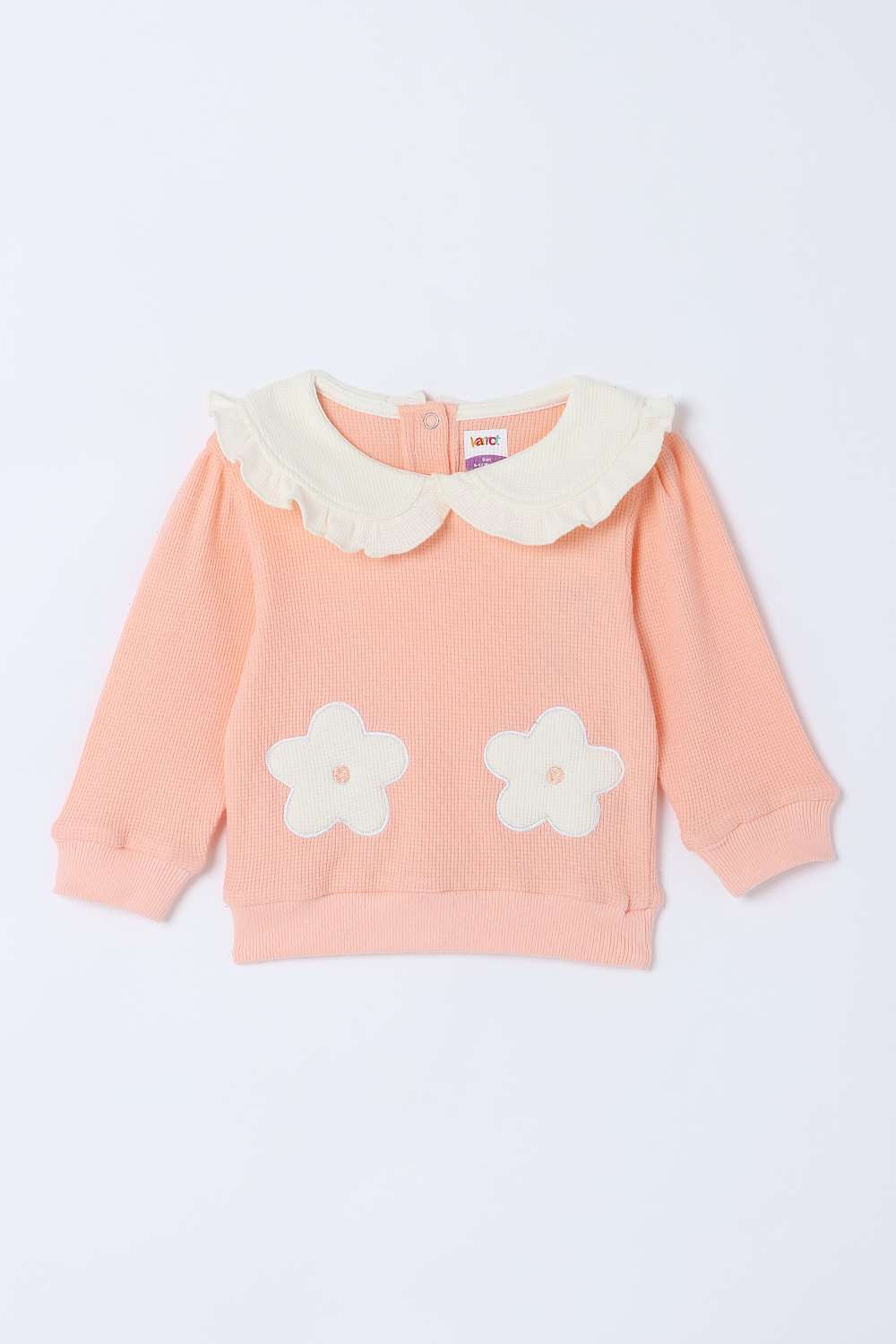 Textured-Cotton-Round-Neck-Infant-Girls-Sweatshirt