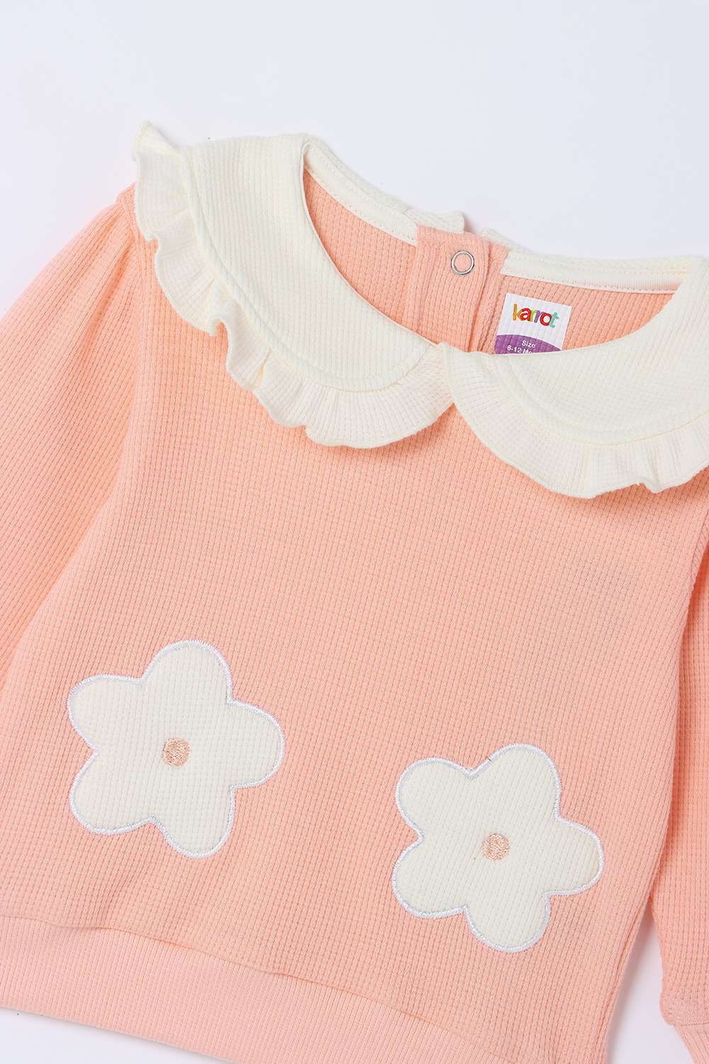 Textured-Cotton-Round-Neck-Infant-Girls-Sweatshirt