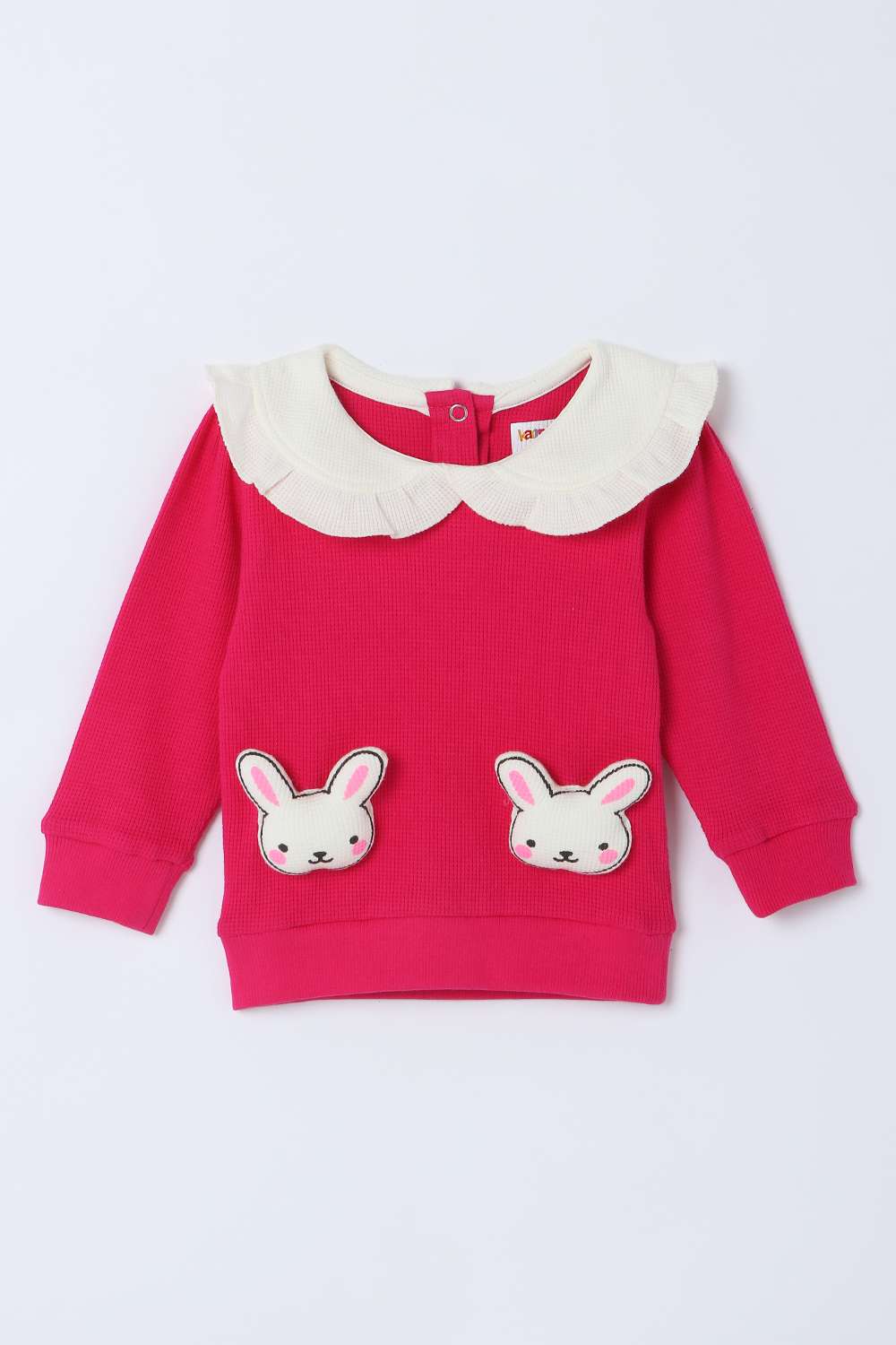 Textured-Cotton-Round-Neck-Infant-Girls-Sweatshirt