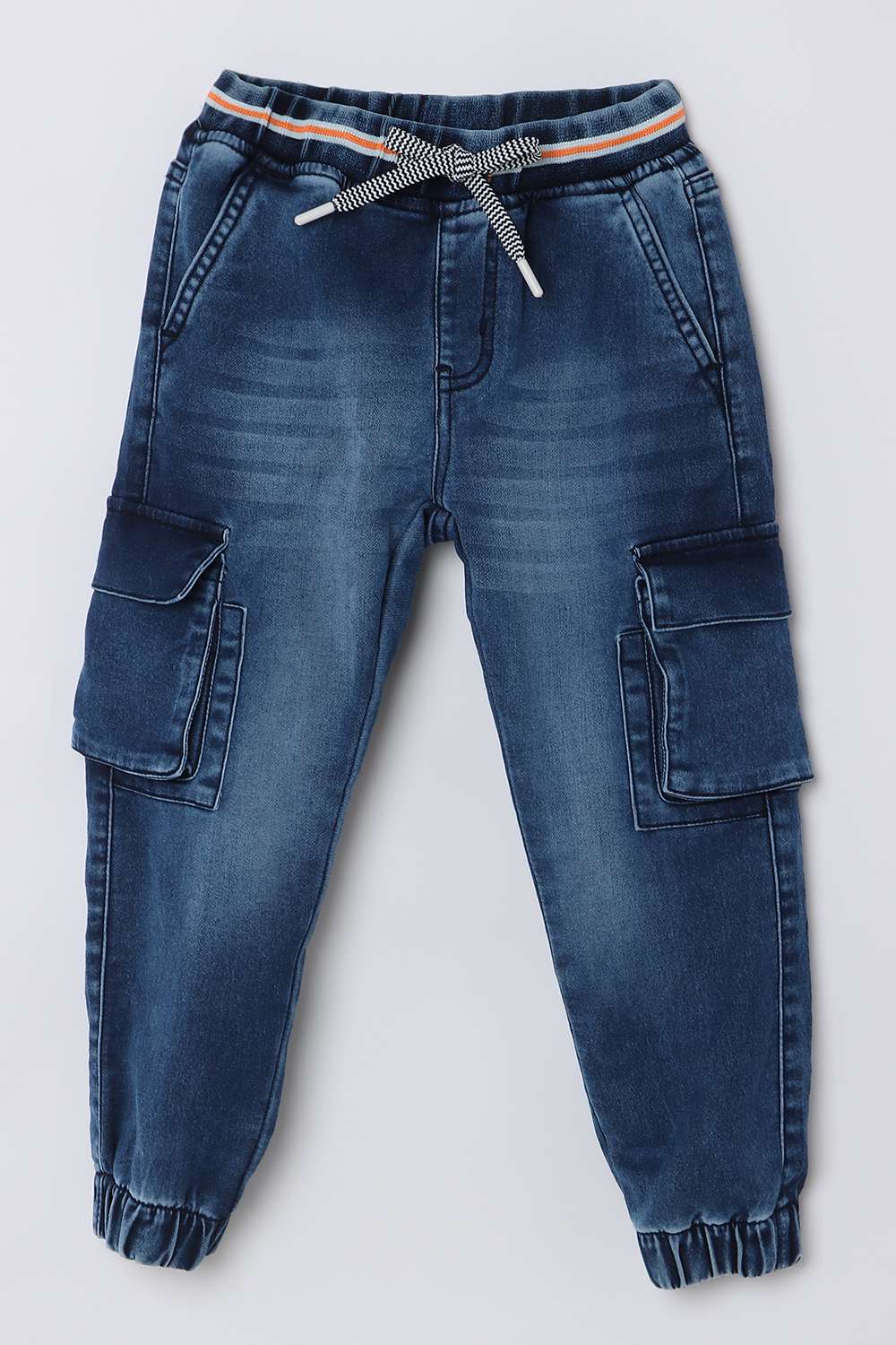 Solid-Denim-Regular-Fit-Boys-Joggers