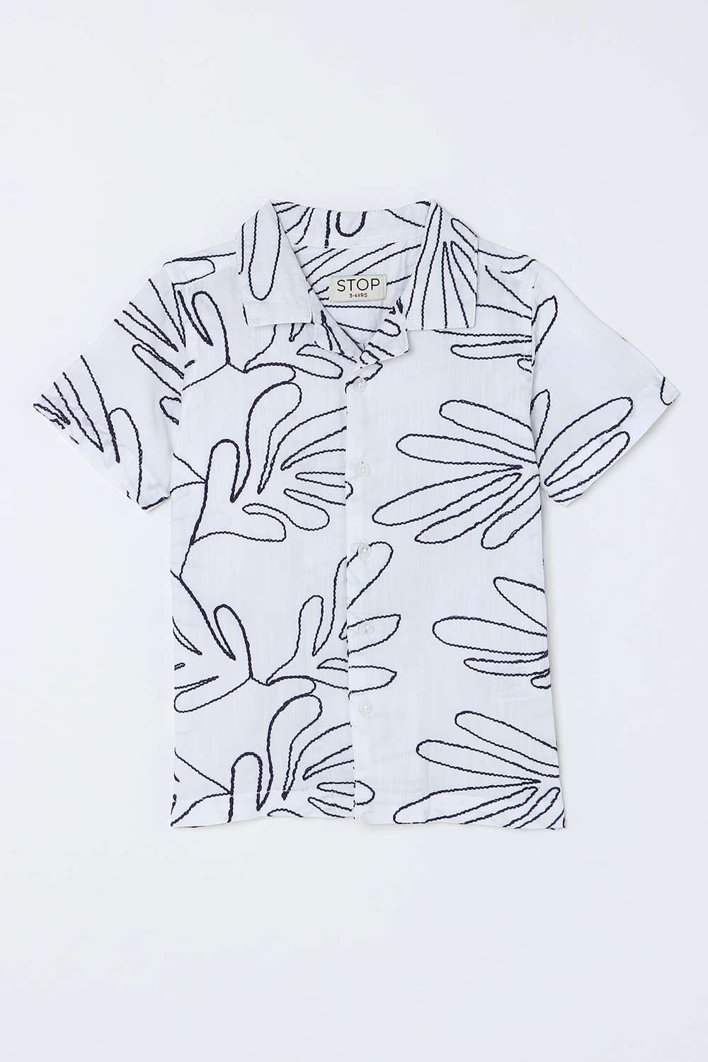Embroidered-Blended-Fabric-Collared-Boys-Shirt