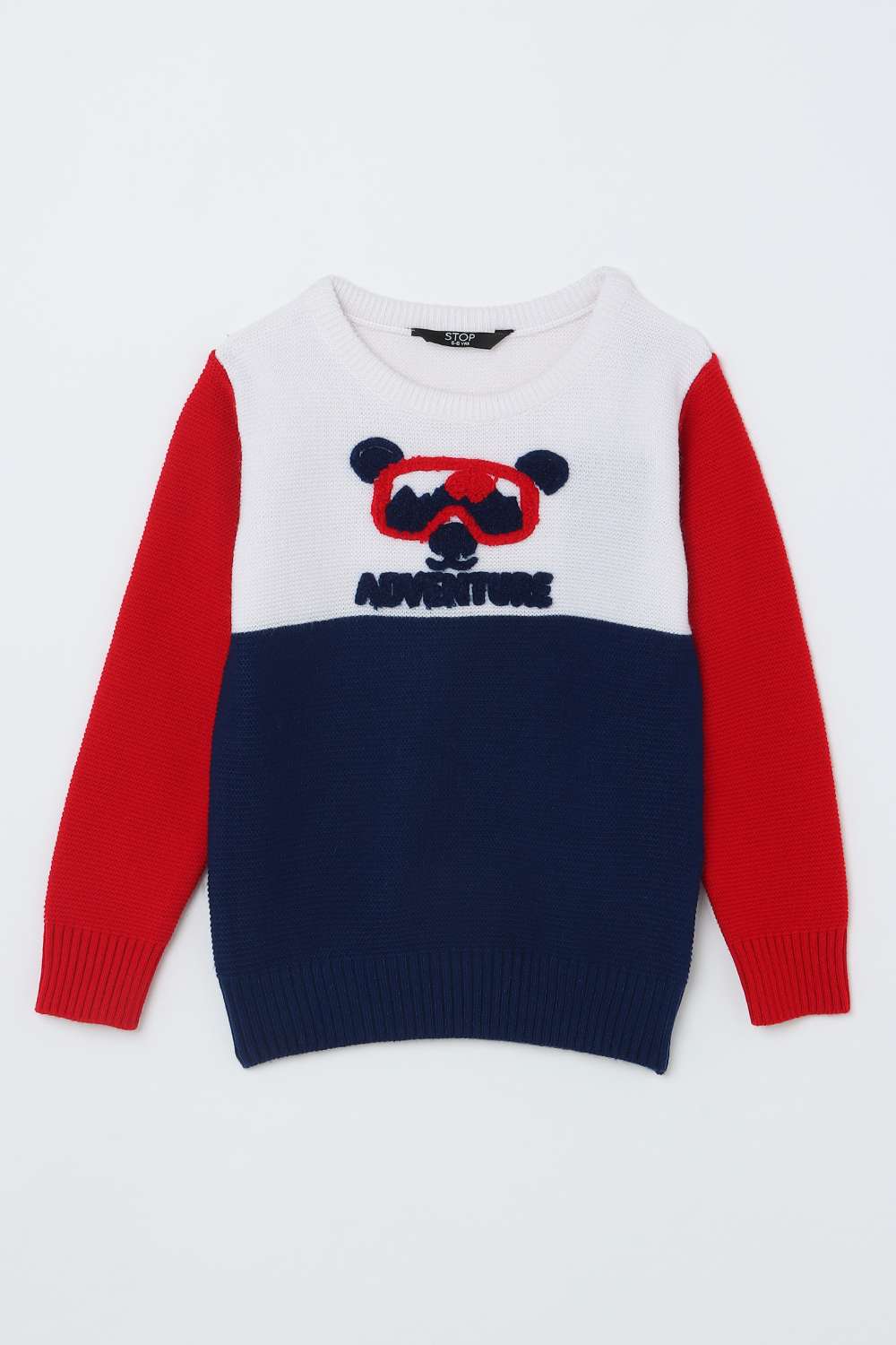 Color-Block-Acrylic-Round-Neck-Boys-Sweater