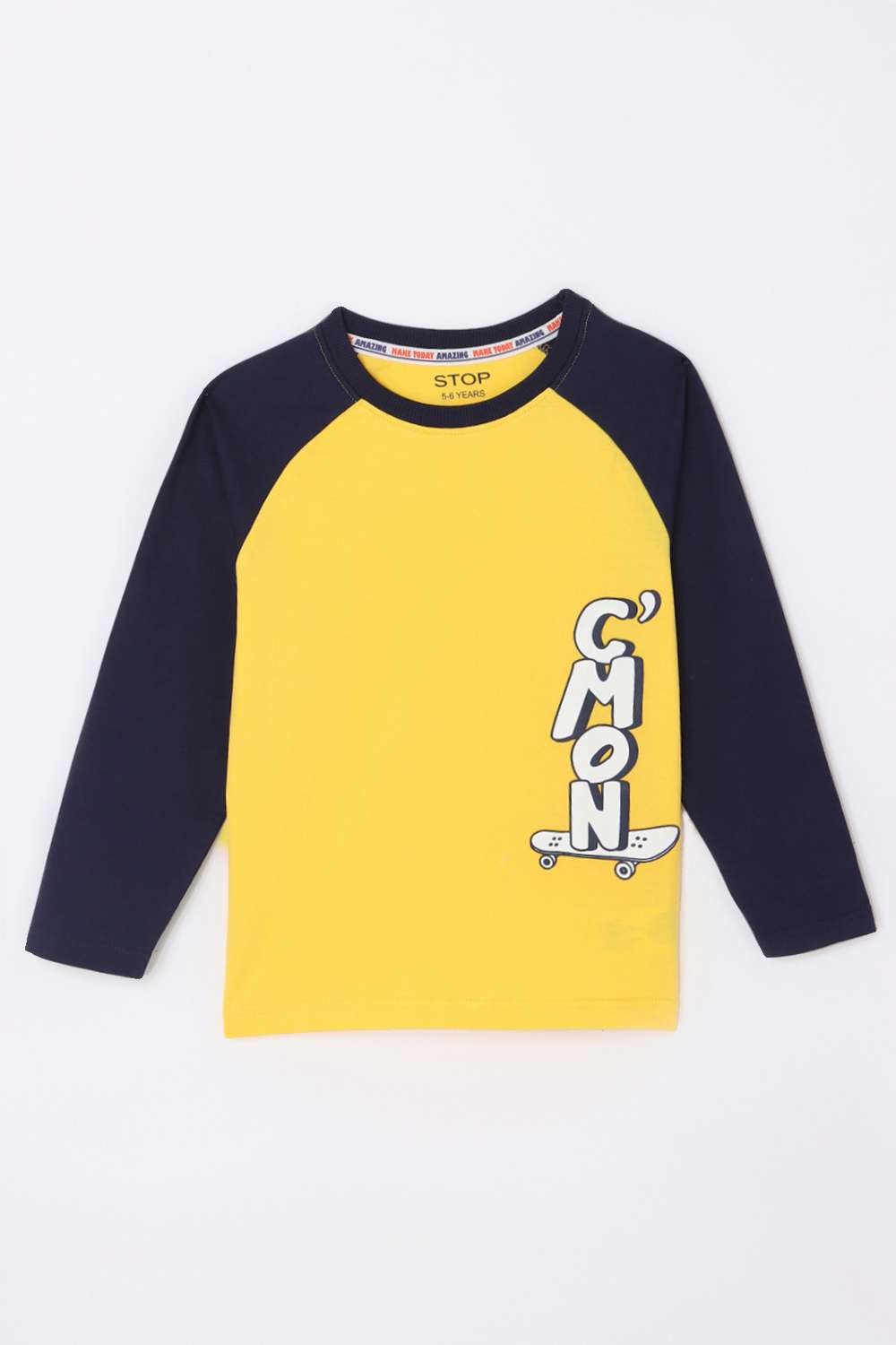 Graphic-Print-Cotton-Round-Neck-Boys-T-Shirt