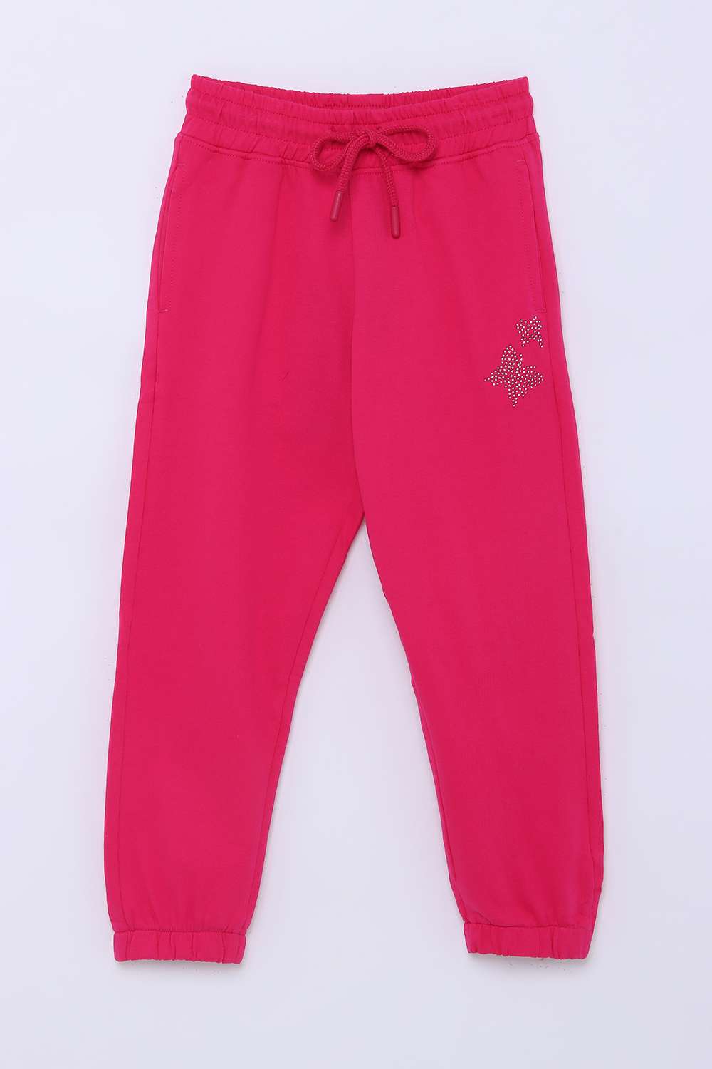 Solid-Cotton-Regular-Fit-Girls-Track-Pants