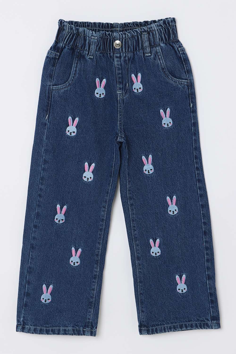 Blended-Fabric-Regular-Fit-Girls-Jeans